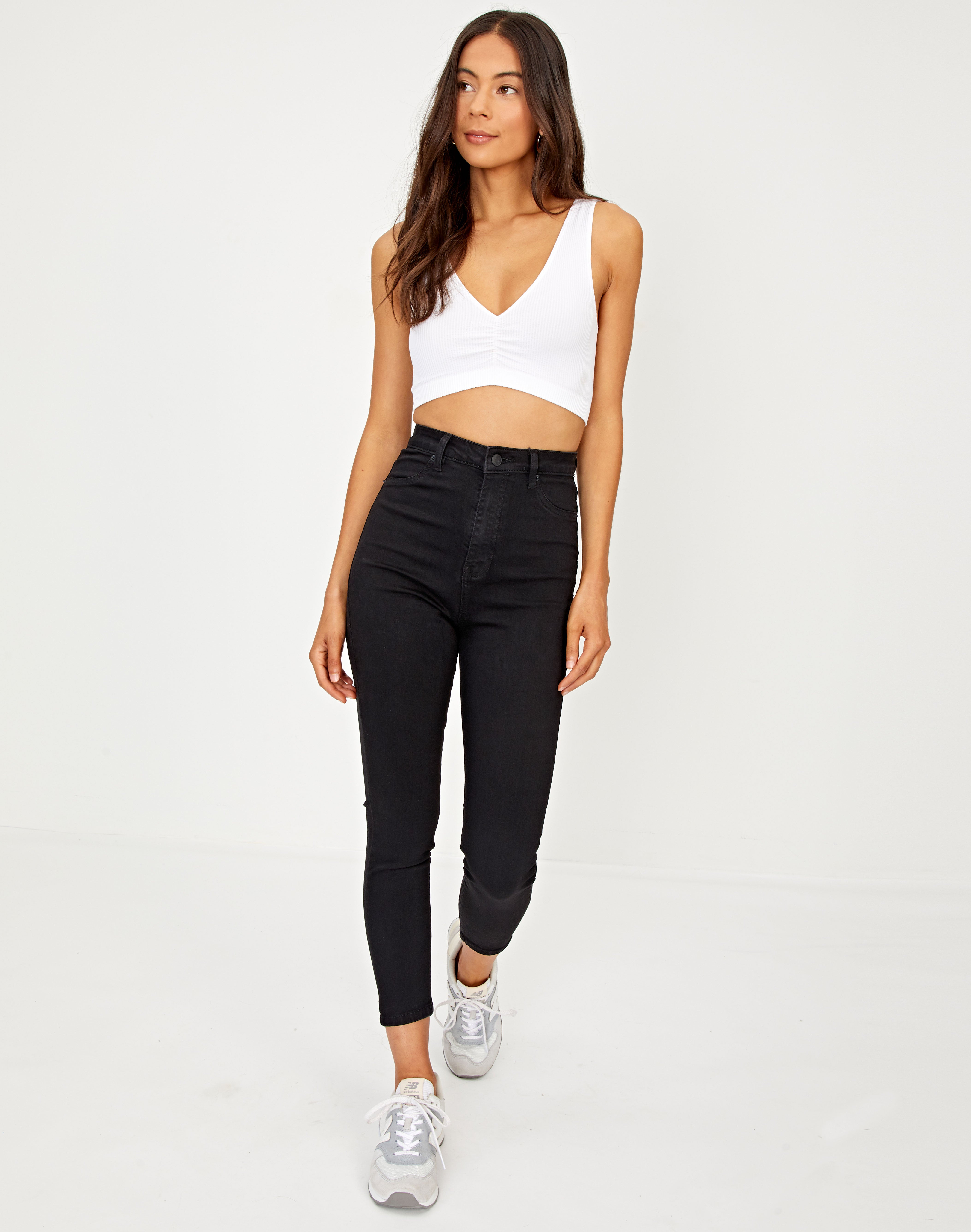 Cropped Super High Skinny Jean in Black | Glassons