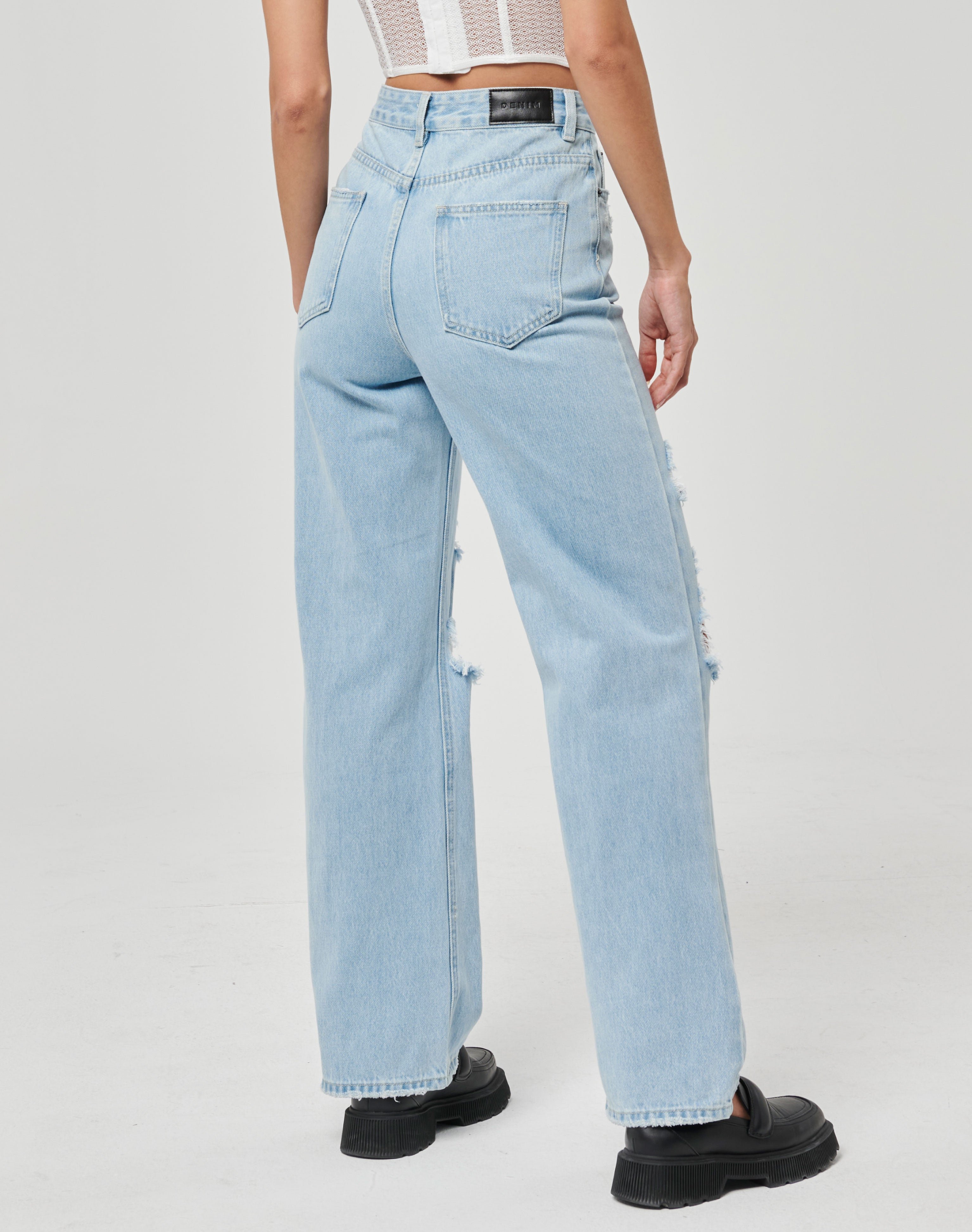 Recycled Relaxed Ripped Straight Leg 