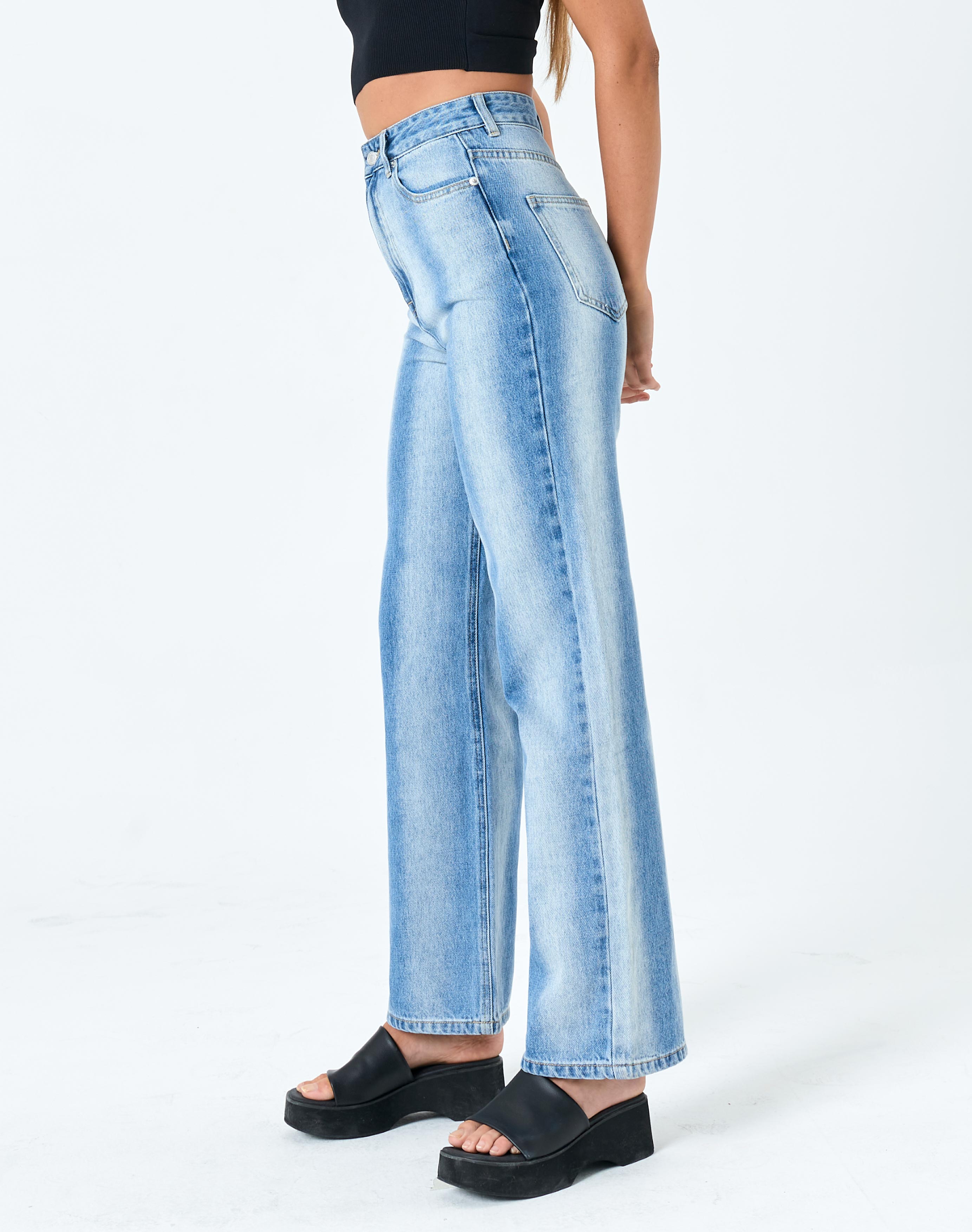 Recycled Washed Stripe Relaxed Straight 