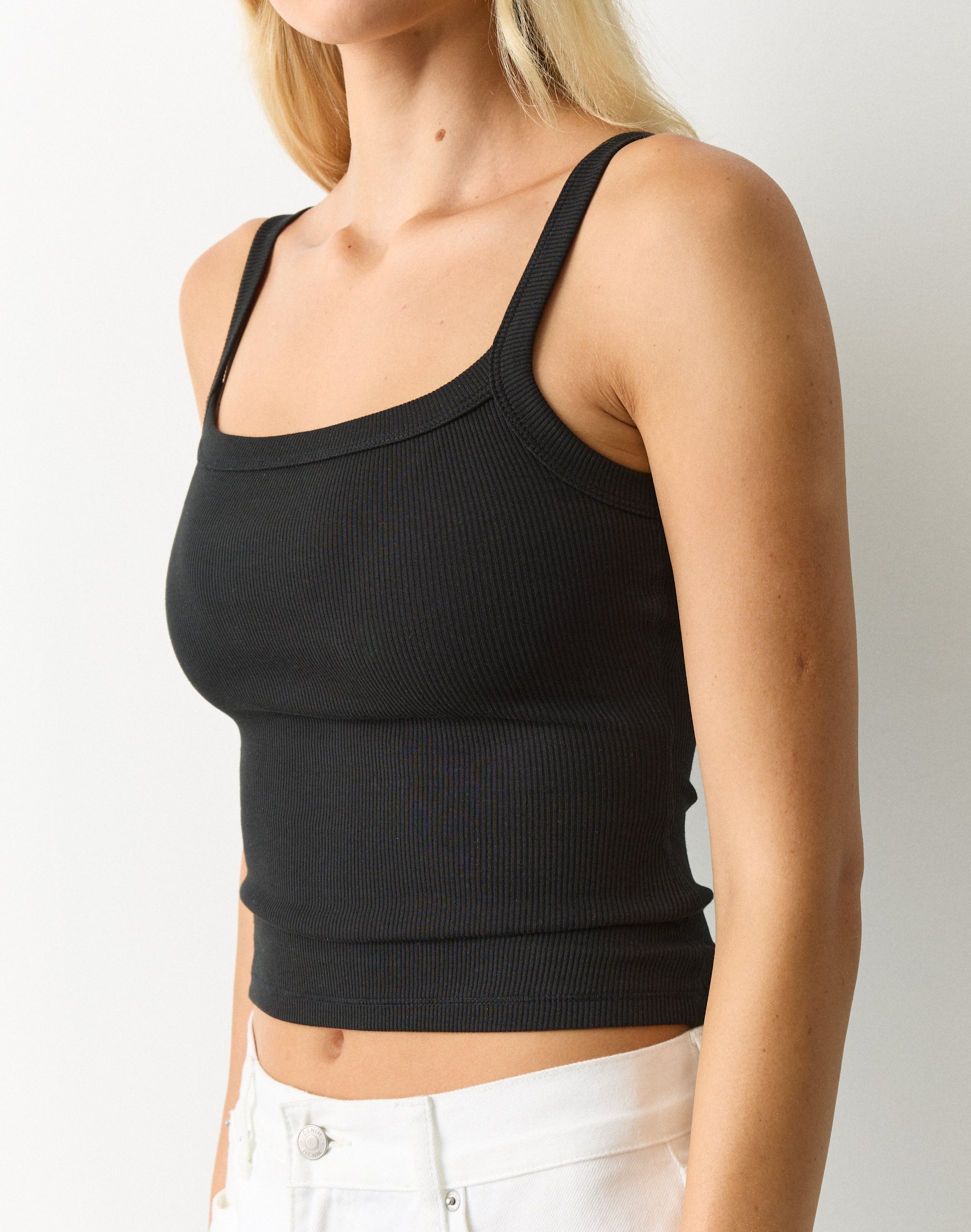 Rib Tank Top in Black | Glassons