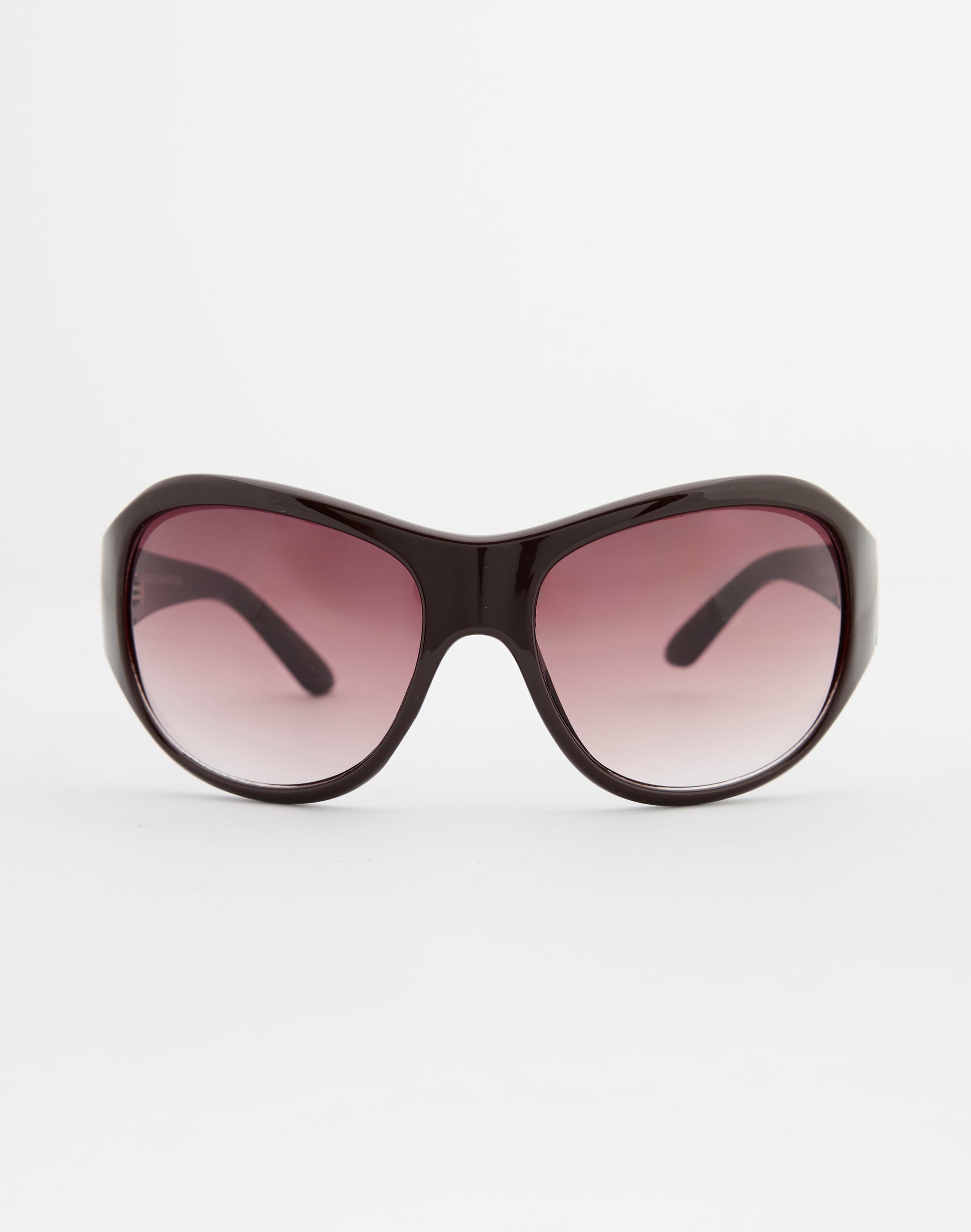 Statement Round Sunglasses in Solid Fudge X Tea | Glassons US display picture 2