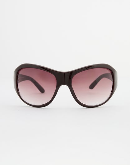 Statement Round Sunglasses in Solid Fudge X Tea | Glassons AU display picture 3