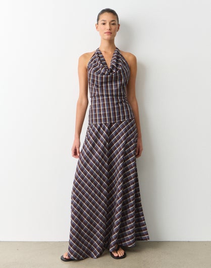 Cotton Low Rise Maxi Skirt