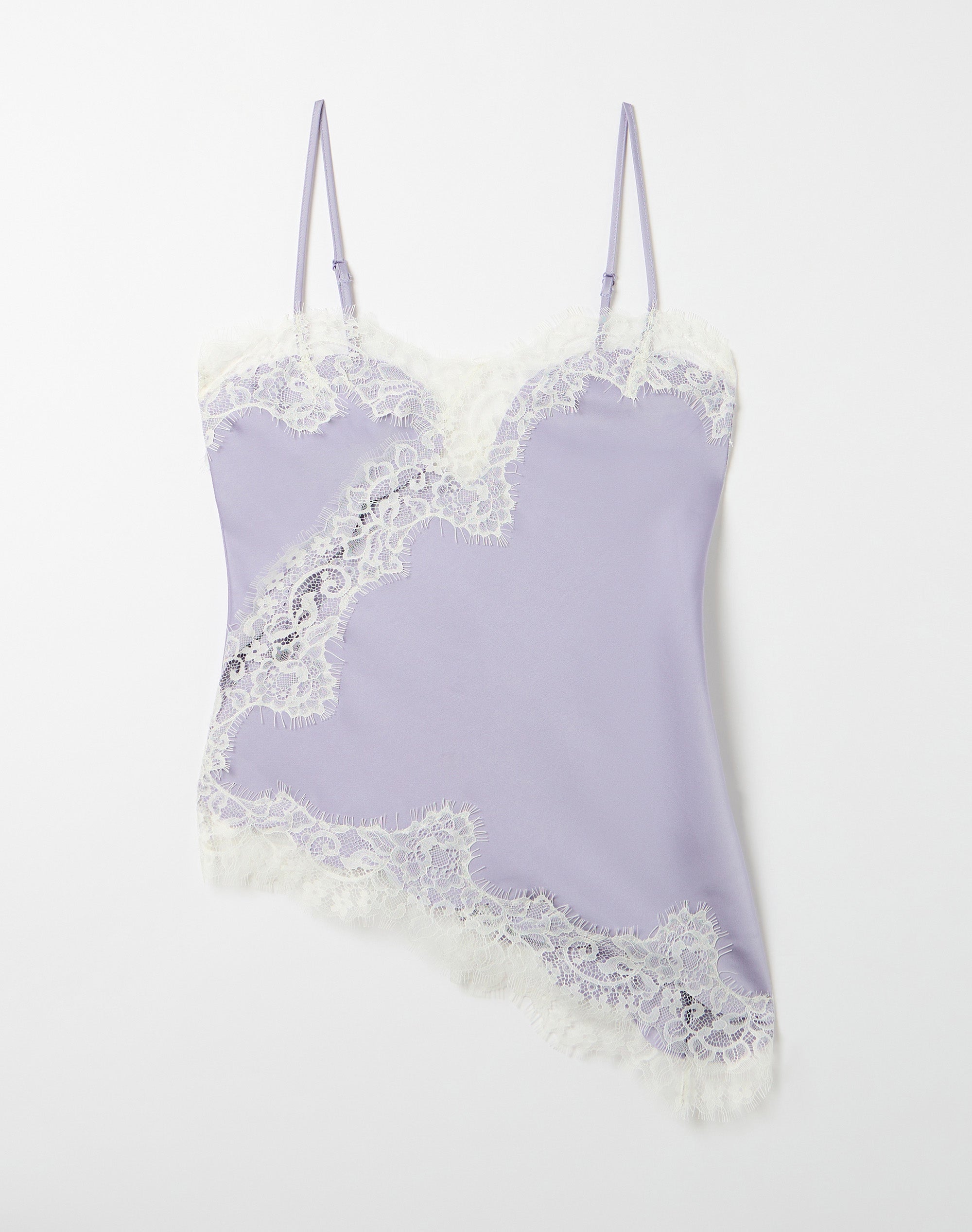 Satin Lace Cami Top in Lilac X Caribbean | Glassons US