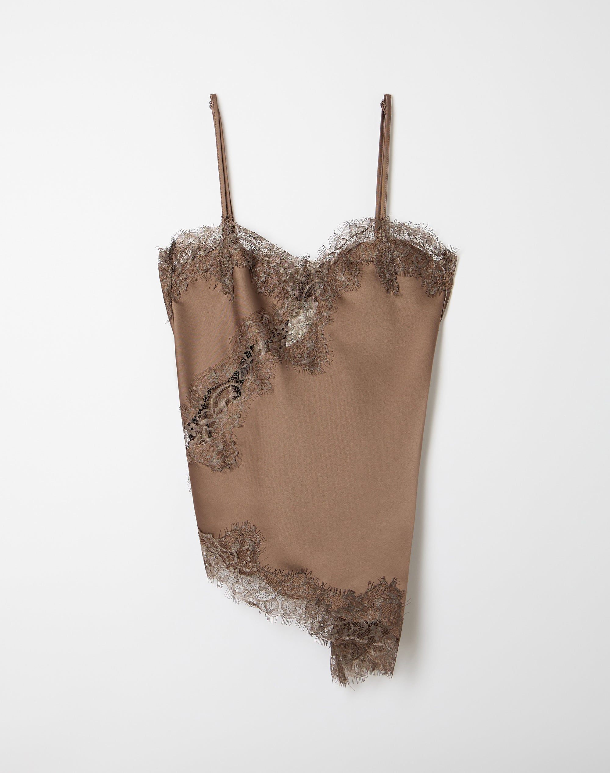 Satin Lace Cami Top in Smokey Hazel | Glassons US