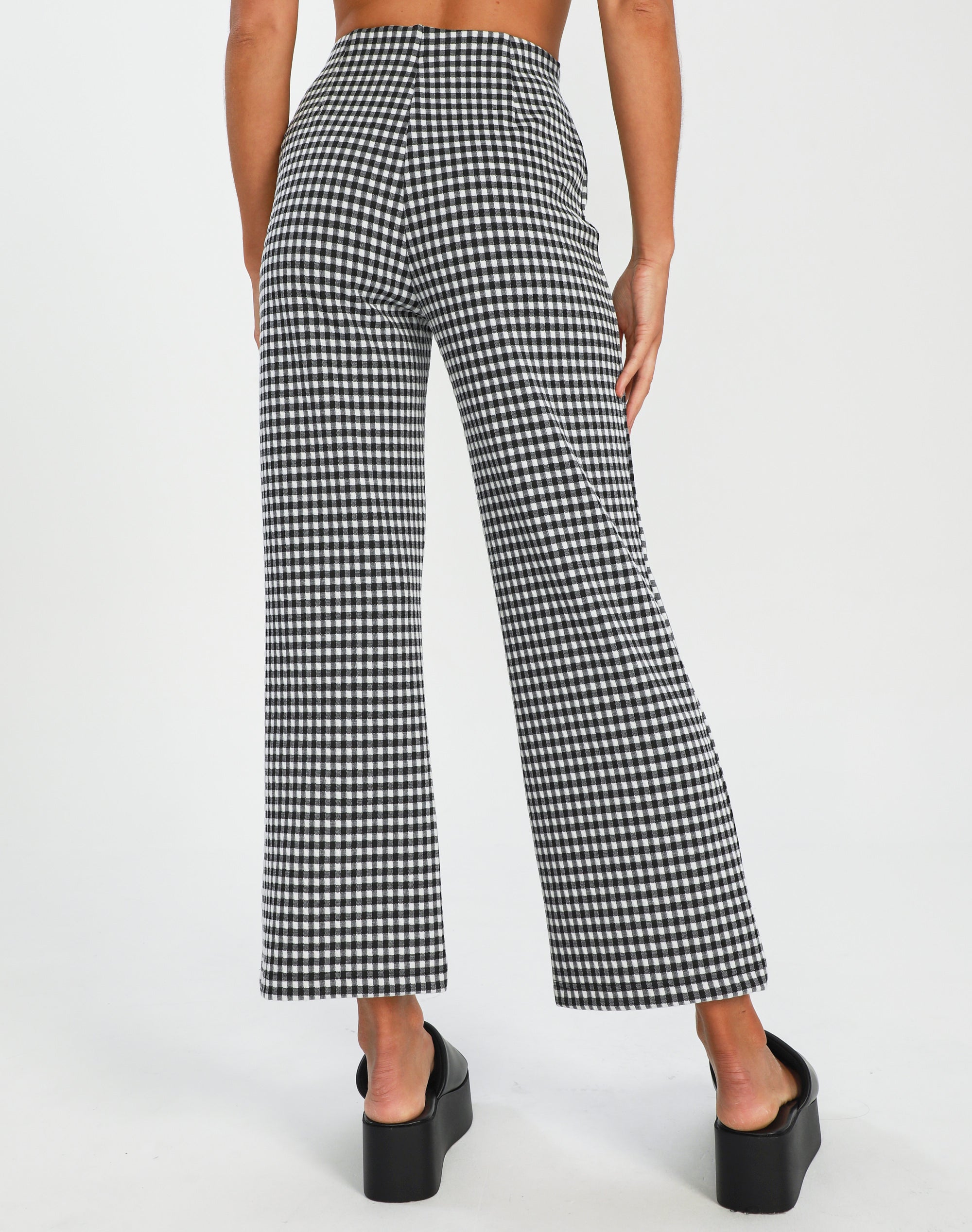 black and white gingham pants