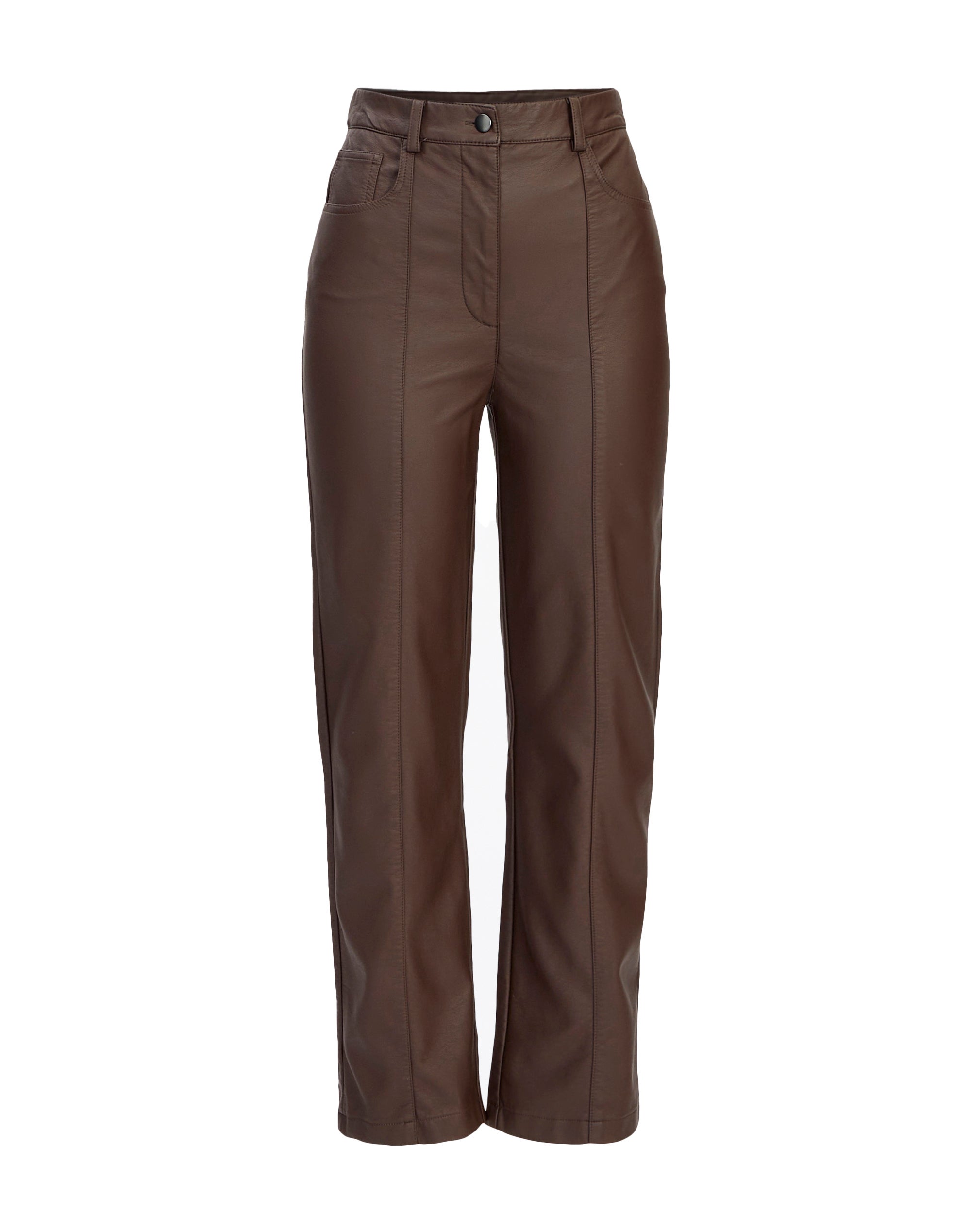Faux Leather Stitch Detail Pant in 