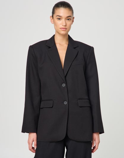 Boxy Oversized Blazer in Black Glassons
