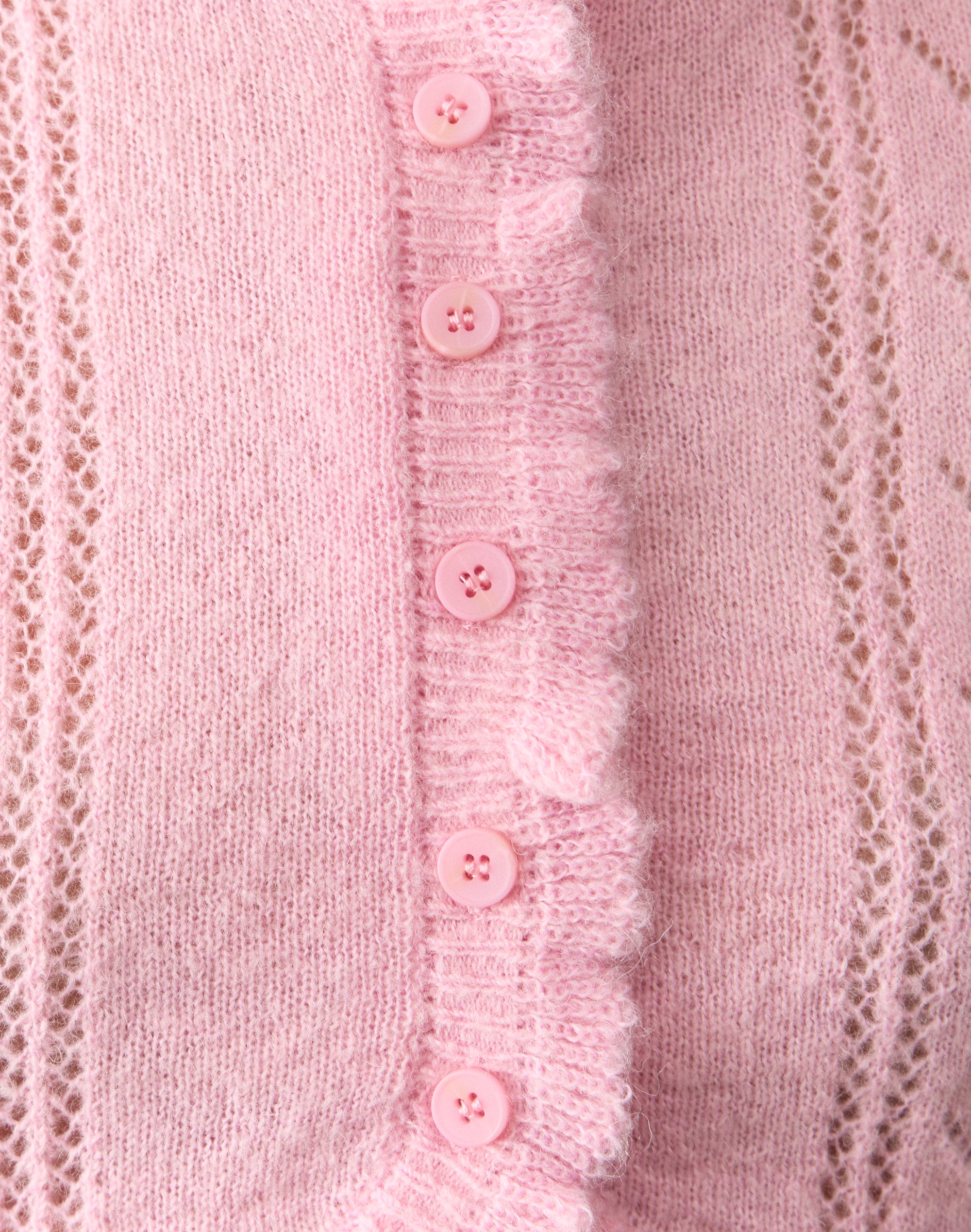 Frill Cropped Knit Cardigan in Tickled Pink | Glassons US