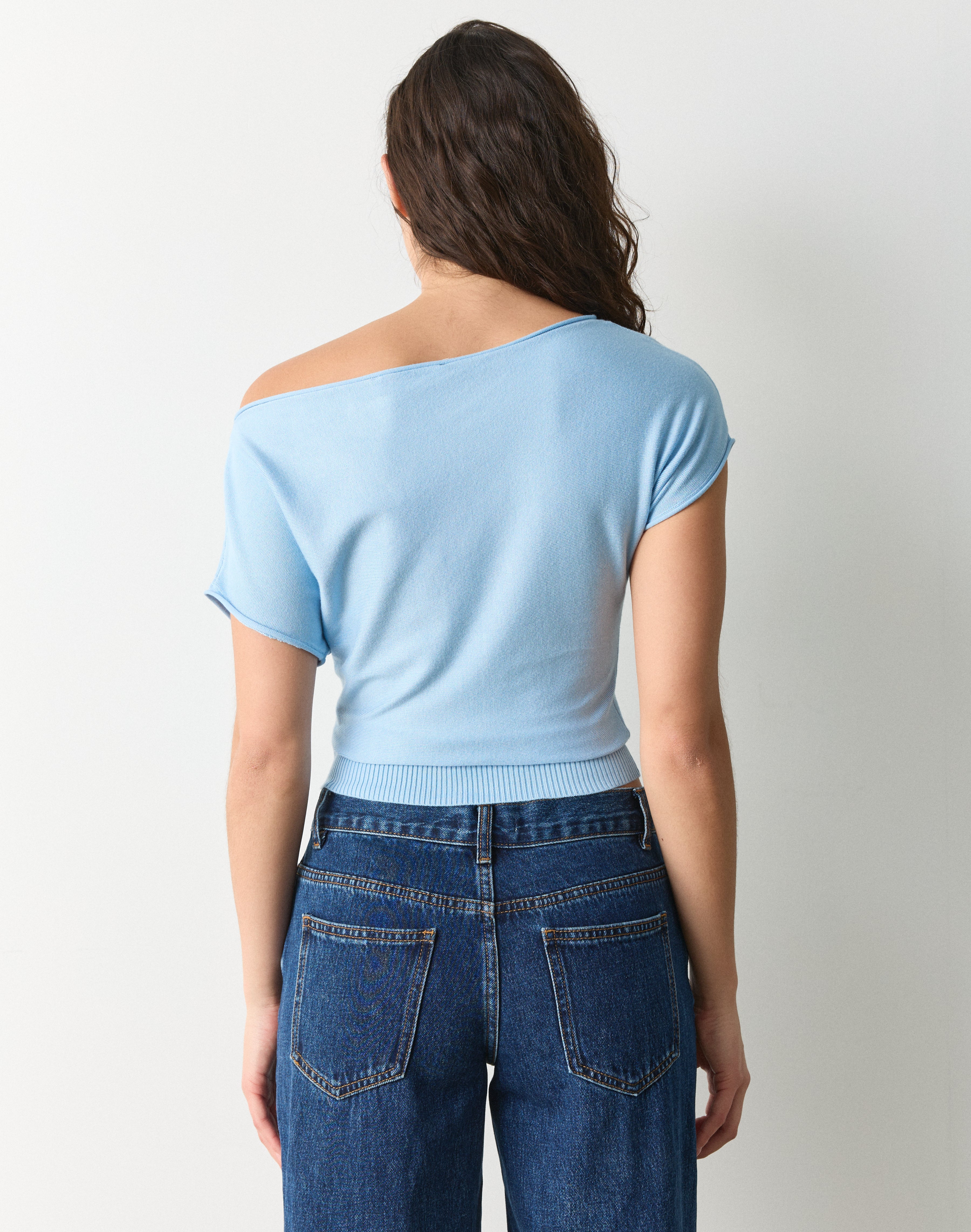Off Shoulder Knit Top in Glacial Pace | Glassons US Off Shoulder Knit Top in Glacial Pace | Glassons US