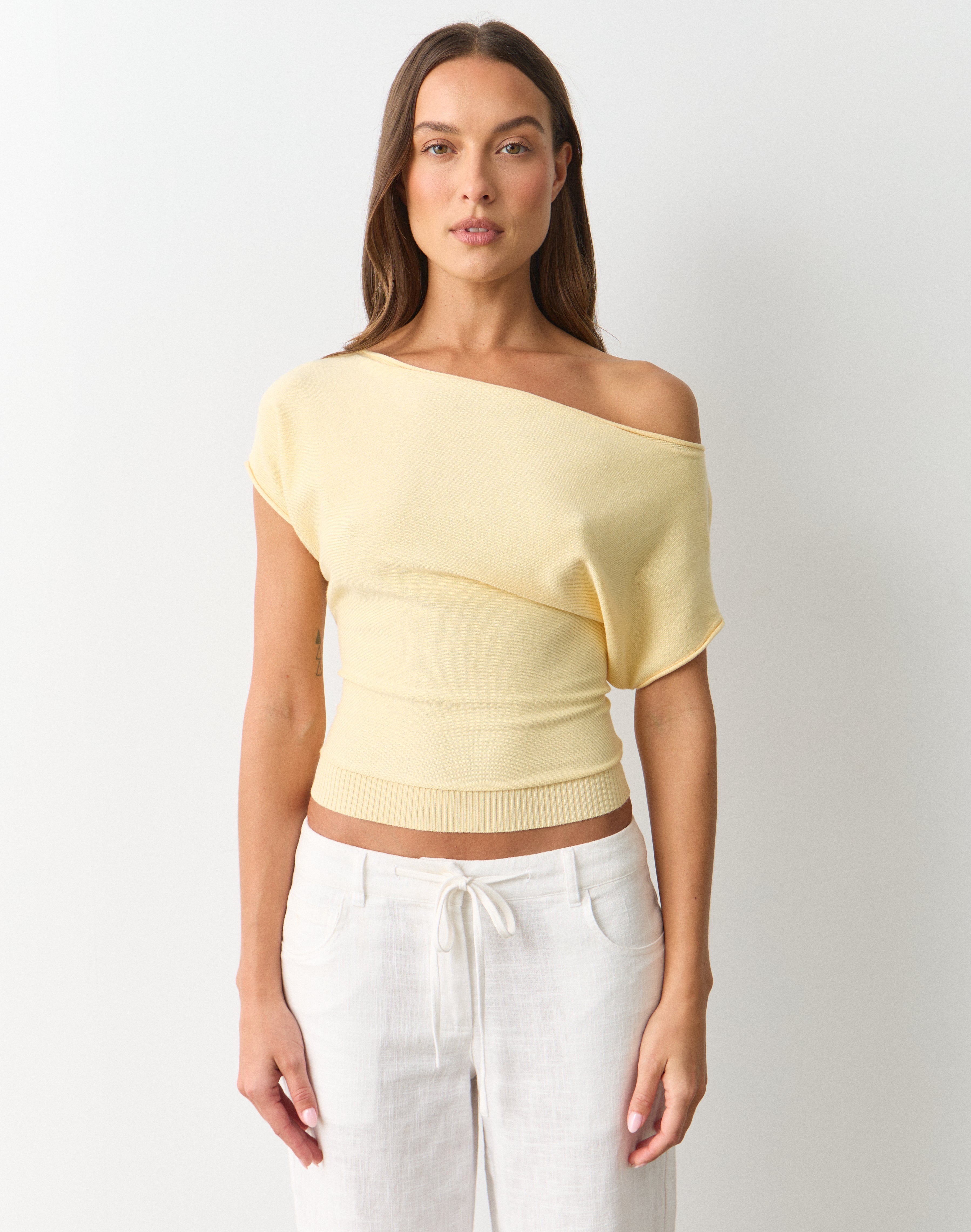 Off Shoulder Knit Top