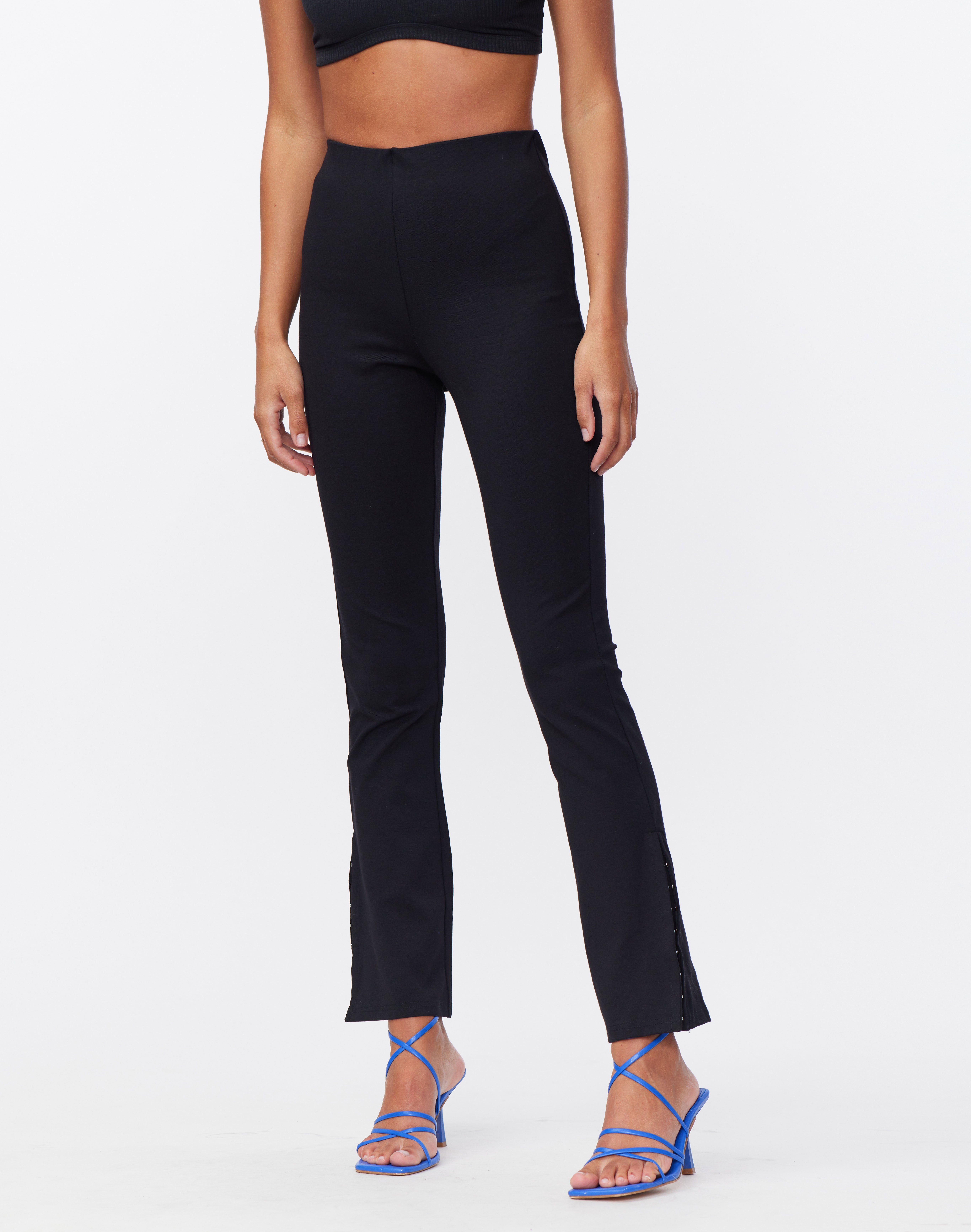 Hook \u0026 Eye Side Split Ponte Pant in 