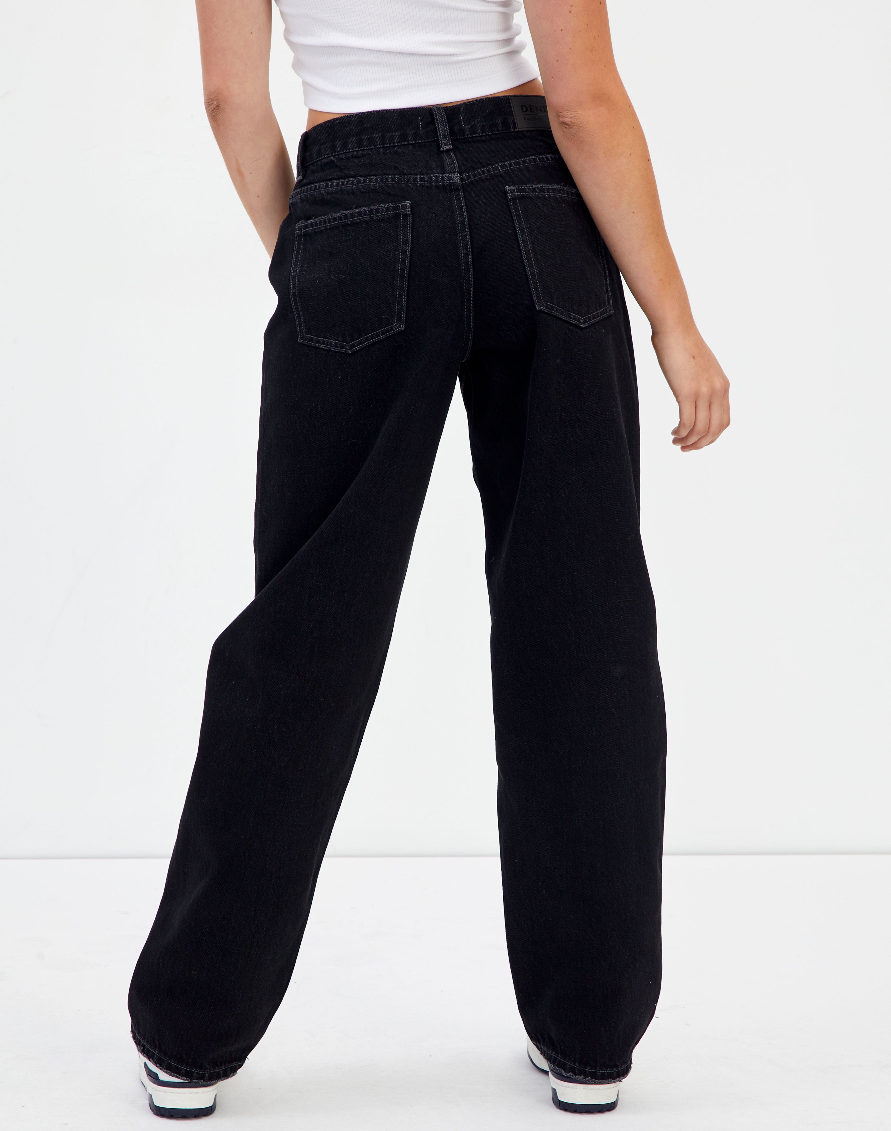 Straight Leg Puddle Jean in Black 