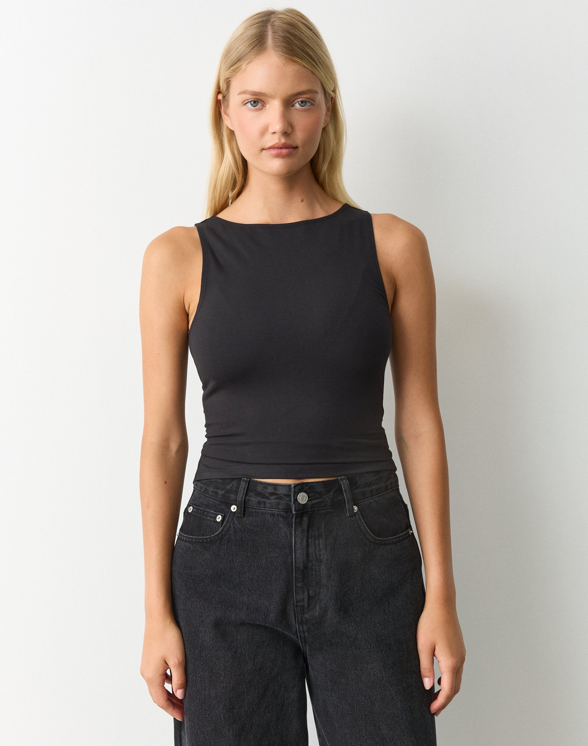 【人気商品】 ✴︎drawers Boat Neck Tanktop プラム Ribbed Dainty Boat Neck Brami – Klassy Network