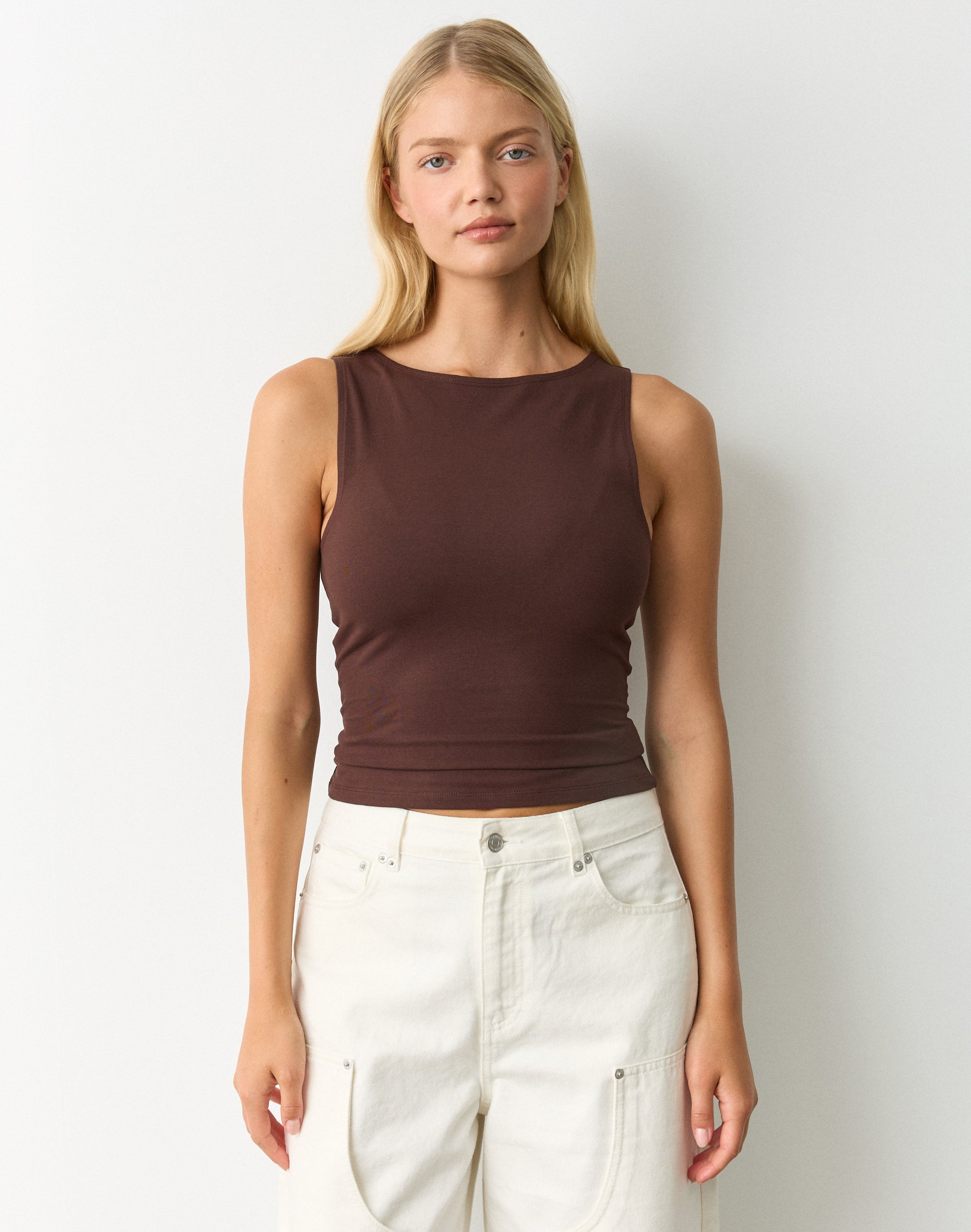 最終値下げ ✴︎drawers Boat Neck Tanktop プラム Ribbed Dainty Boat Neck Brami – Klassy Network
