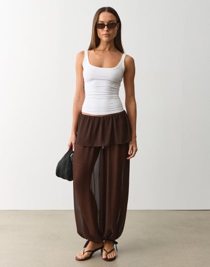 Chiffon Sheer Balloon Leg Pant