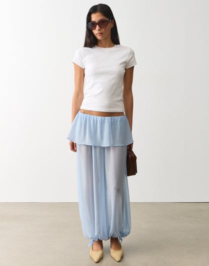 Chiffon Sheer Balloon Leg Pant