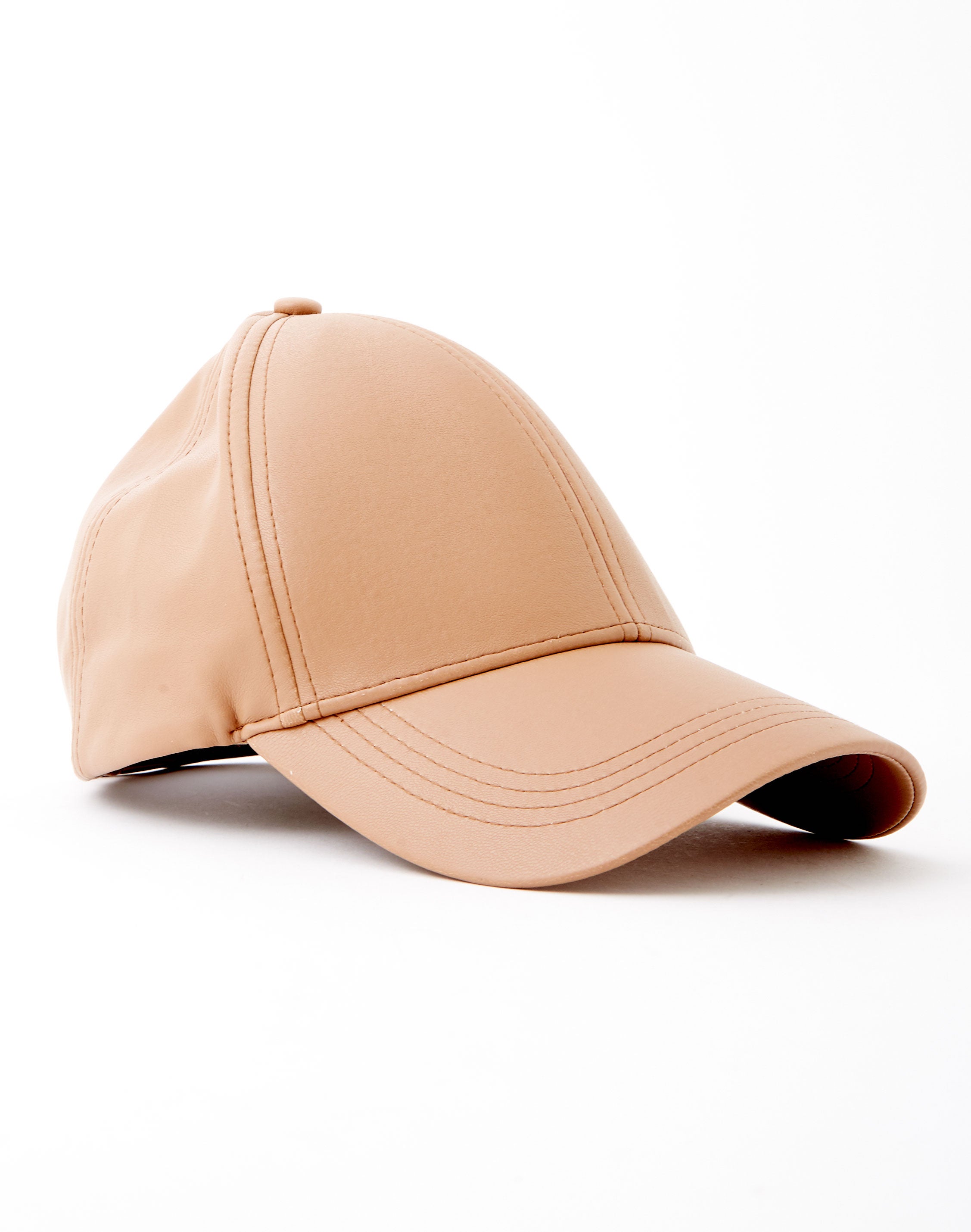 Faux Leather Cap in Brown | Glassons