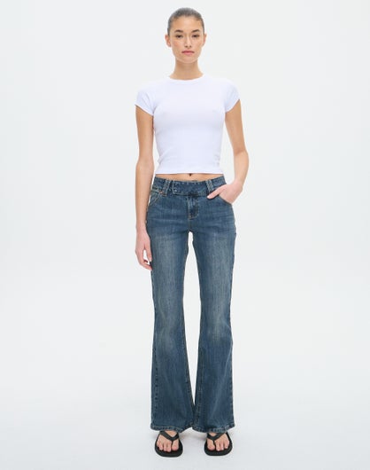 Low Rise Gem Studded Jean