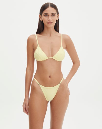 Adjustable Thong Bikini Bottom in Lemon Sour | Glassons