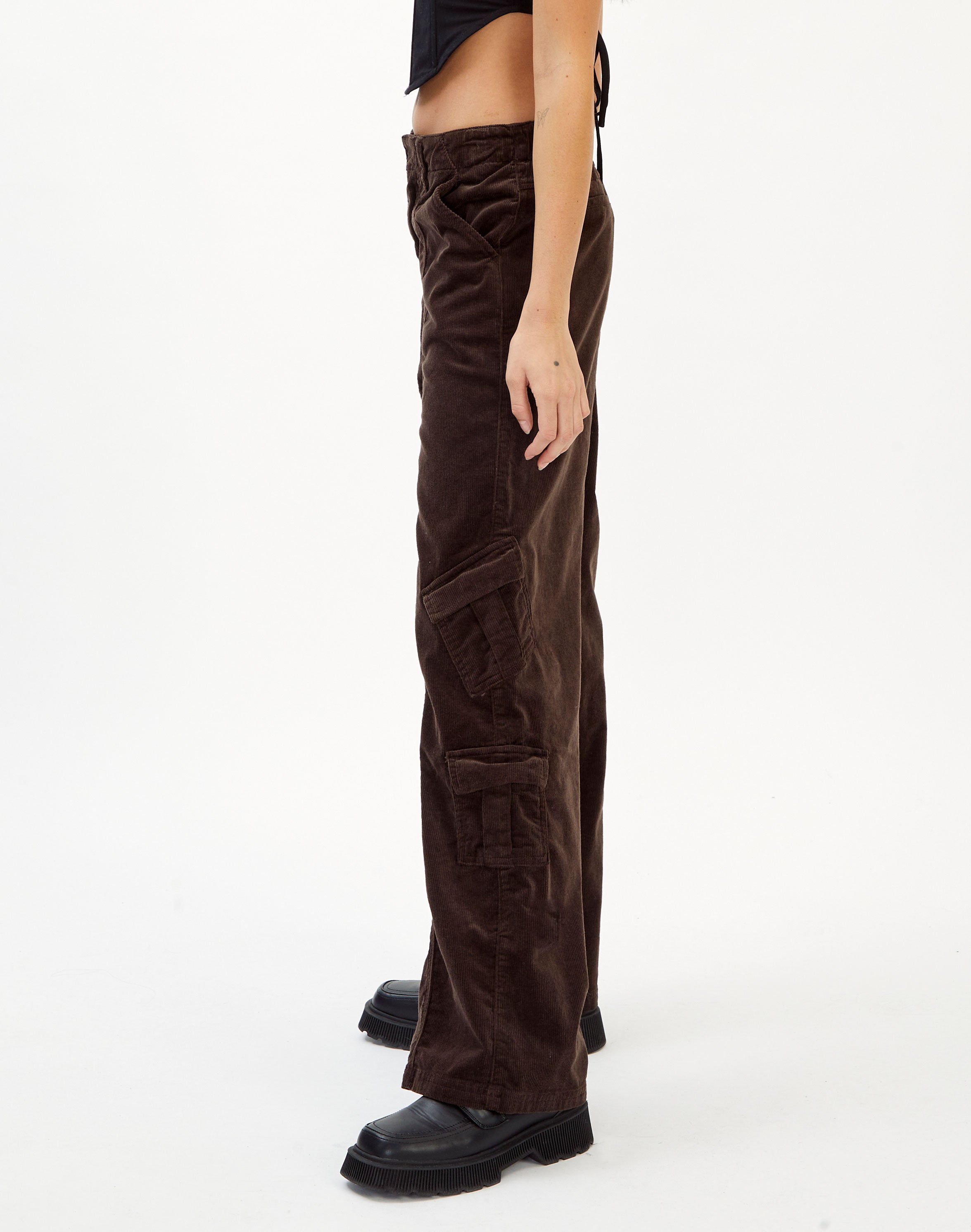 Recycled Cord Wide Leg Cargo Pant in 