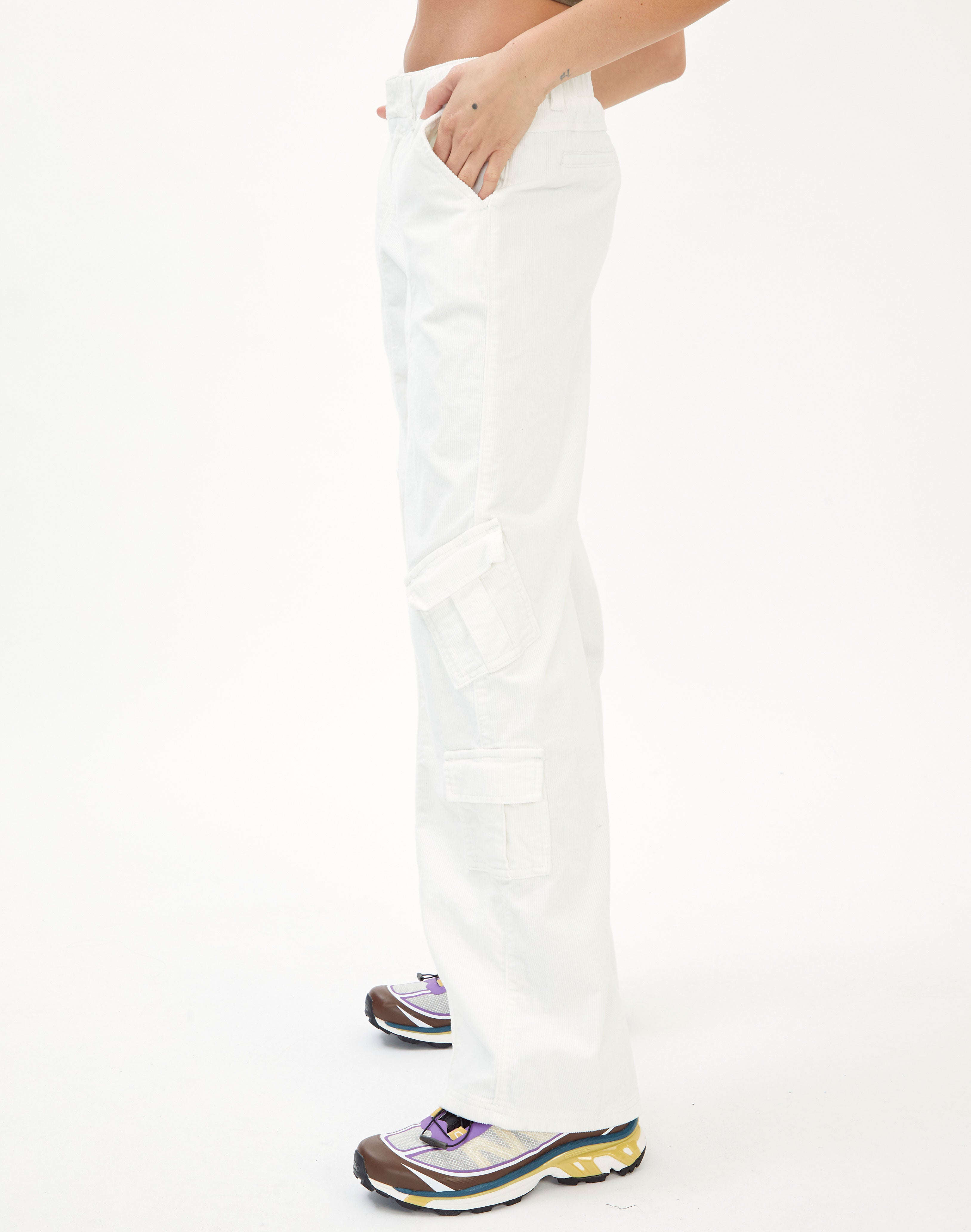 Recycled Cord Wide Leg Cargo Pant in 