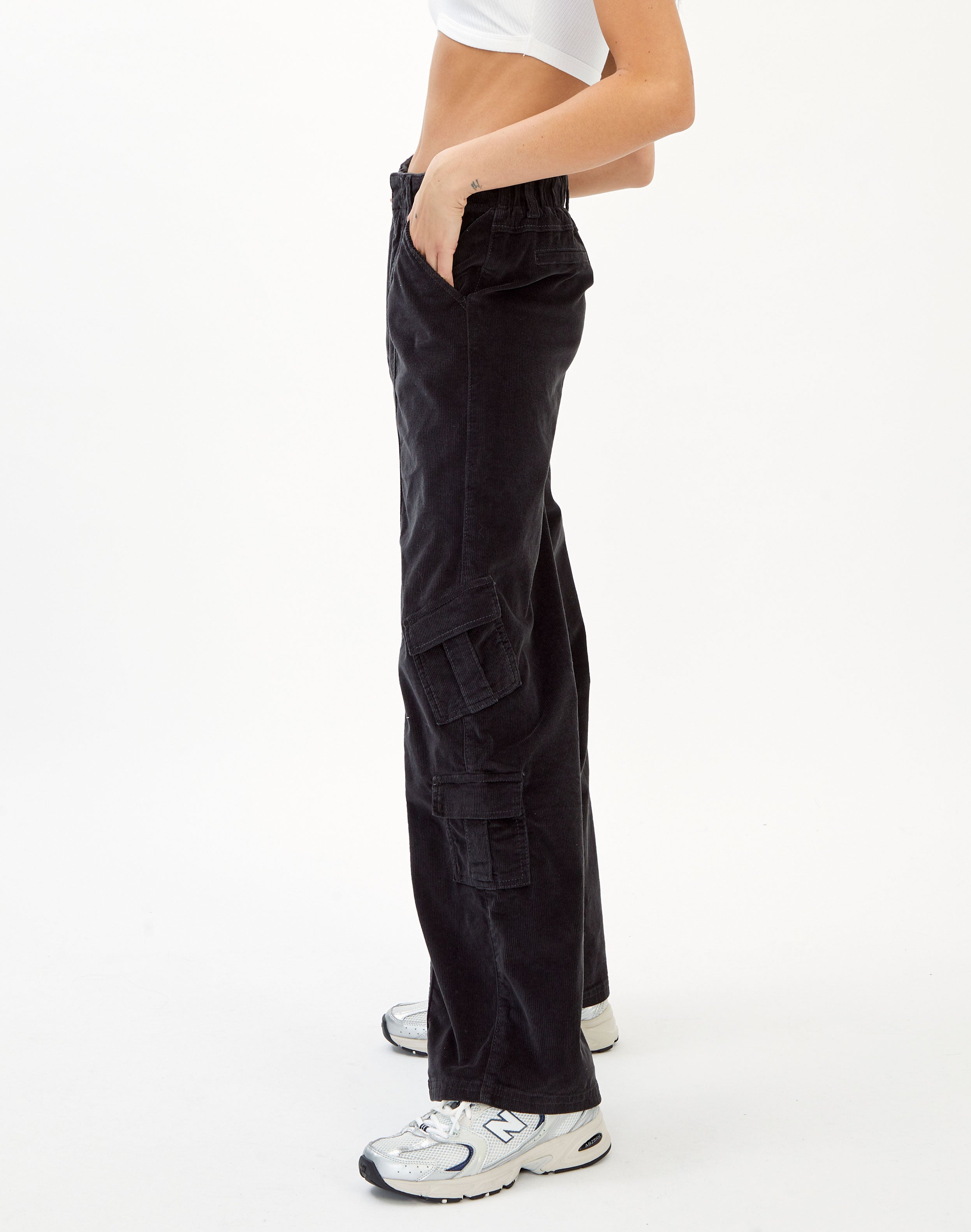 Recycled Cord Wide Leg Cargo Pant in 