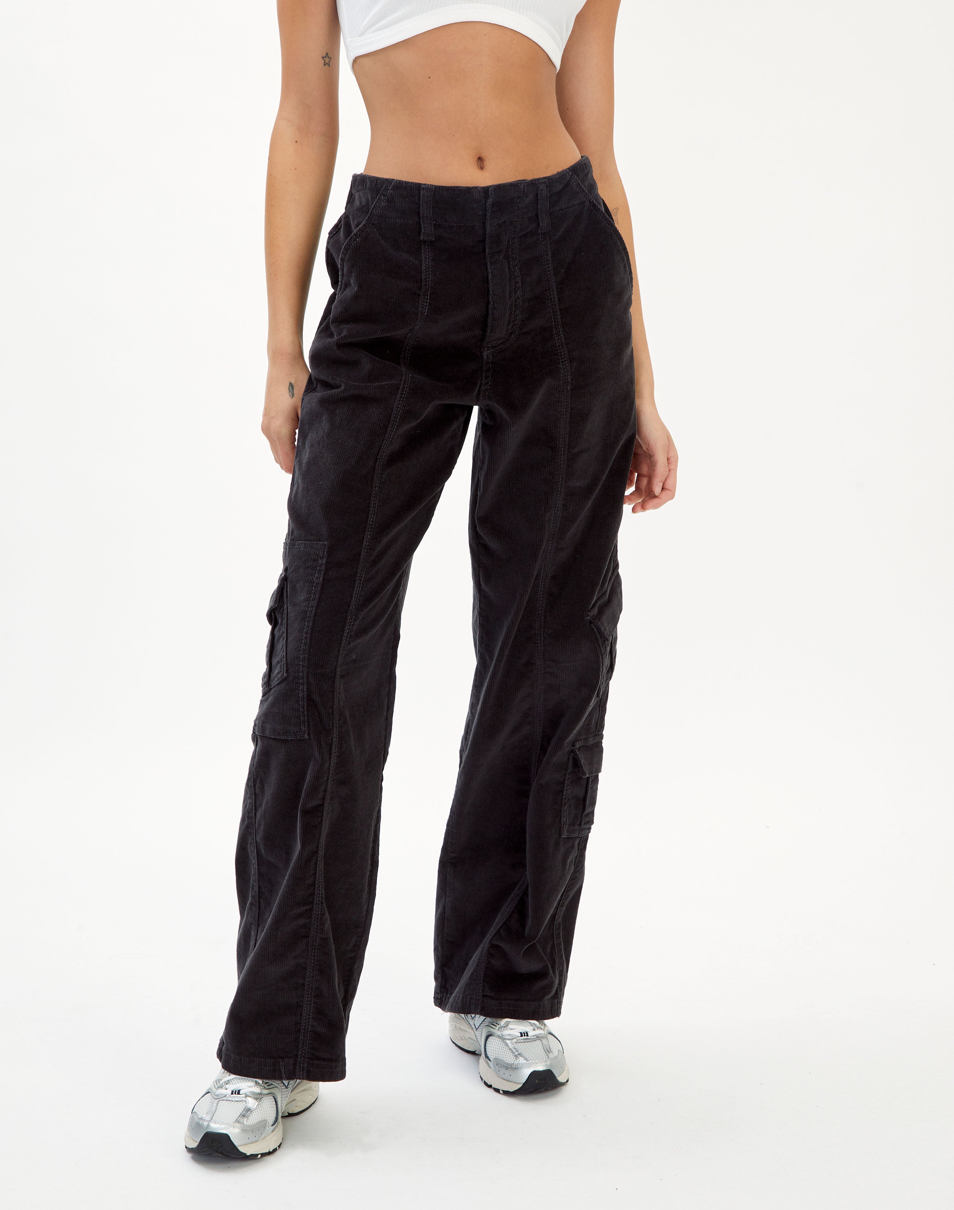 Recycled Cord Wide Leg Cargo Pant in 