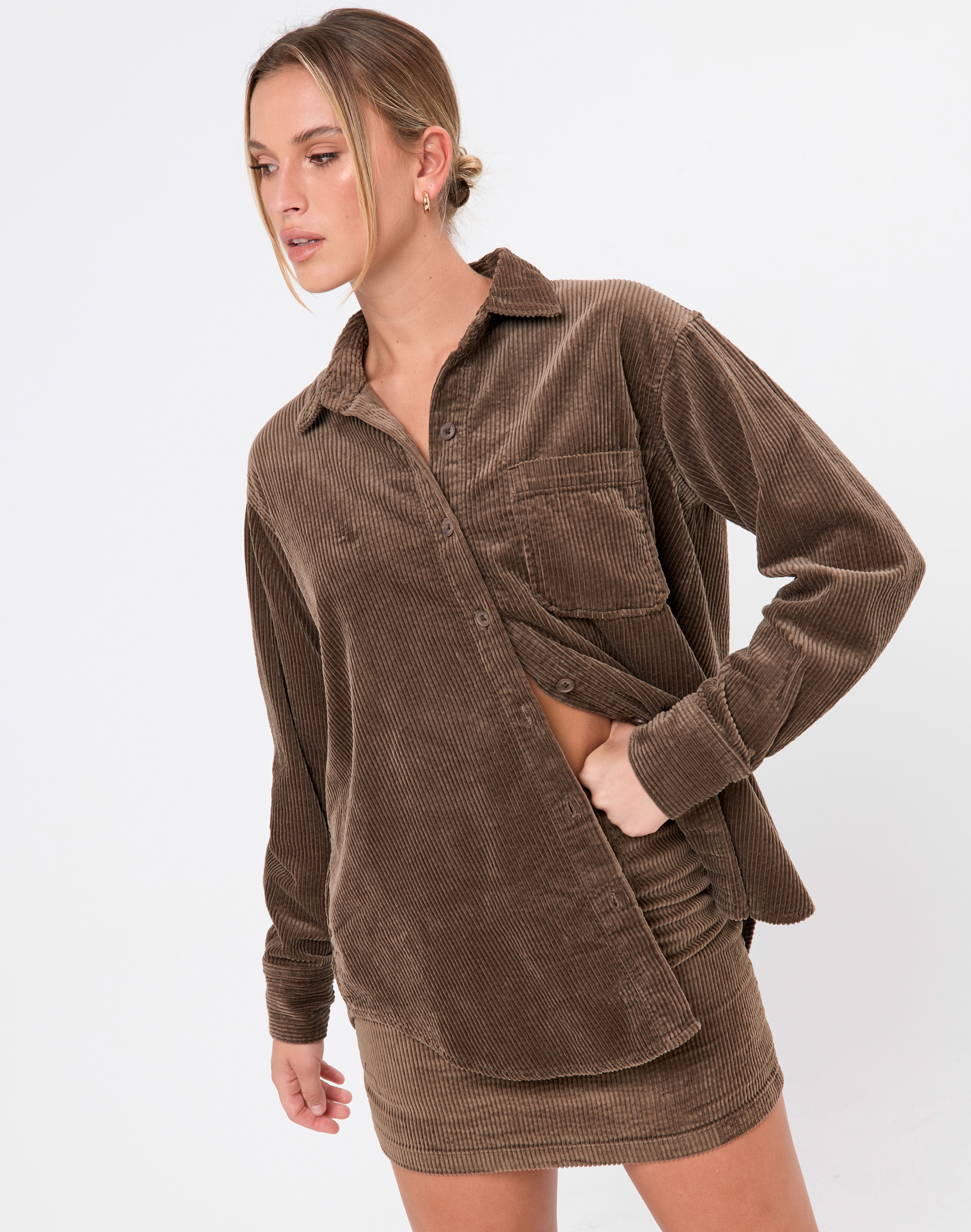 Recycled Cord Long Sleeve Shirt in 