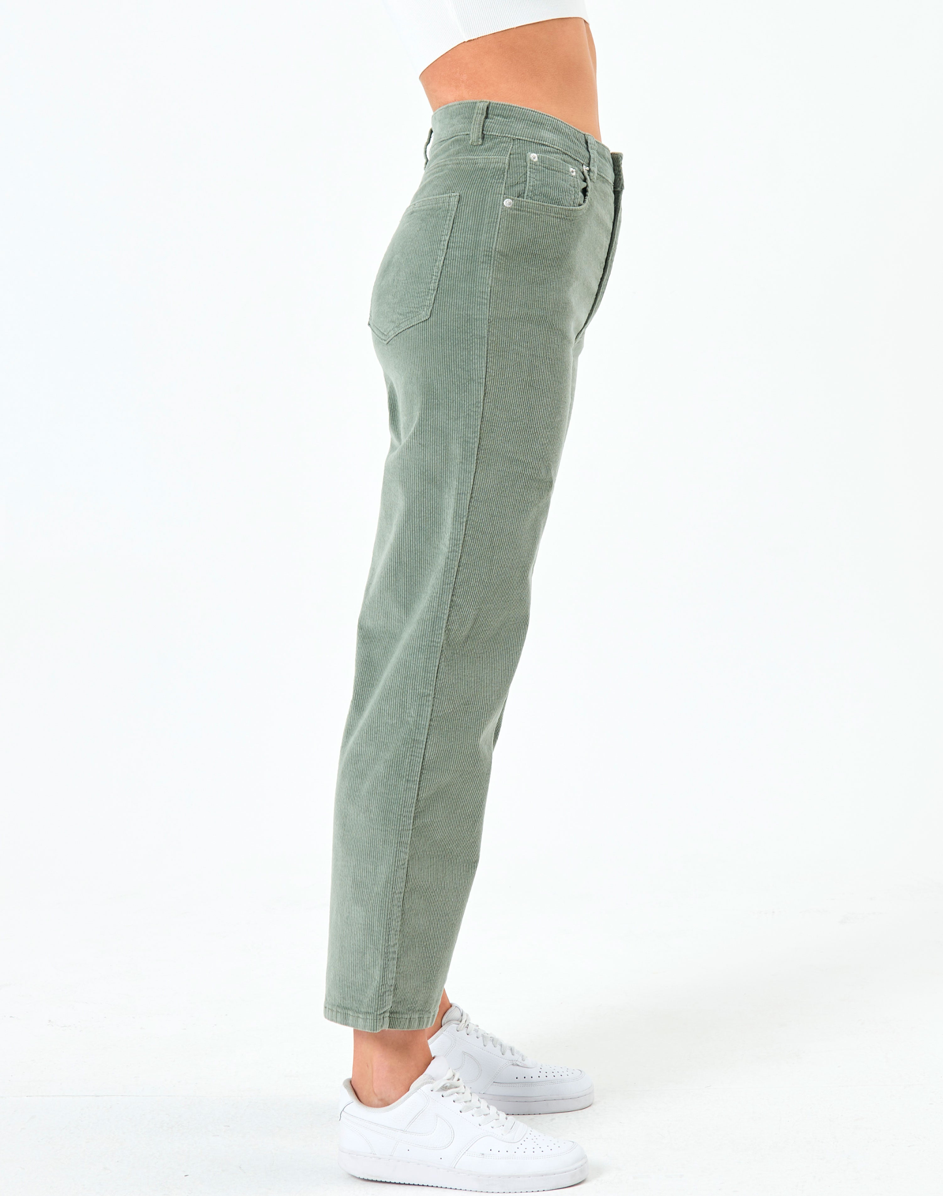 Recycled Cord High Rise Straight Leg 