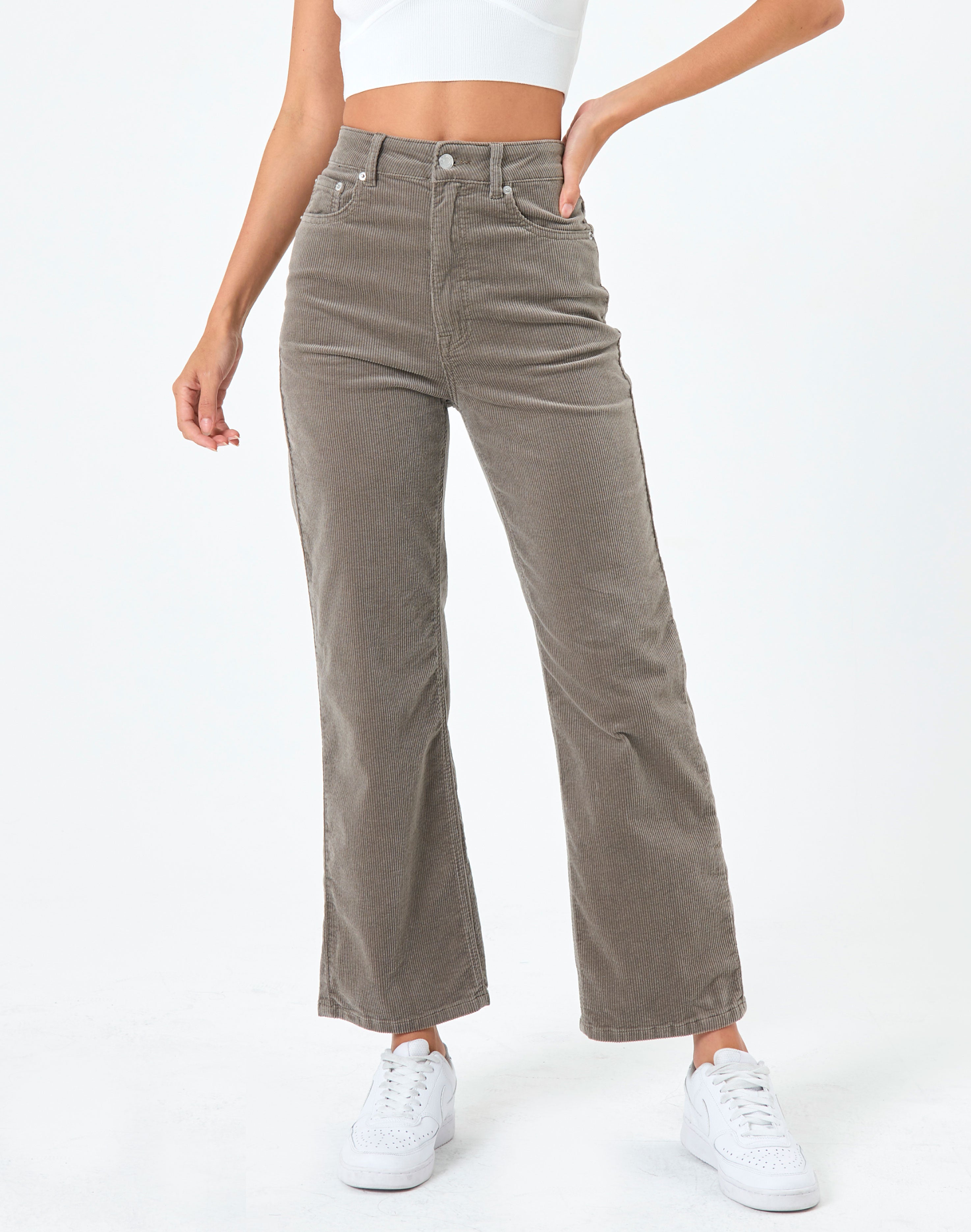 Recycled Cord High Rise Straight Leg 