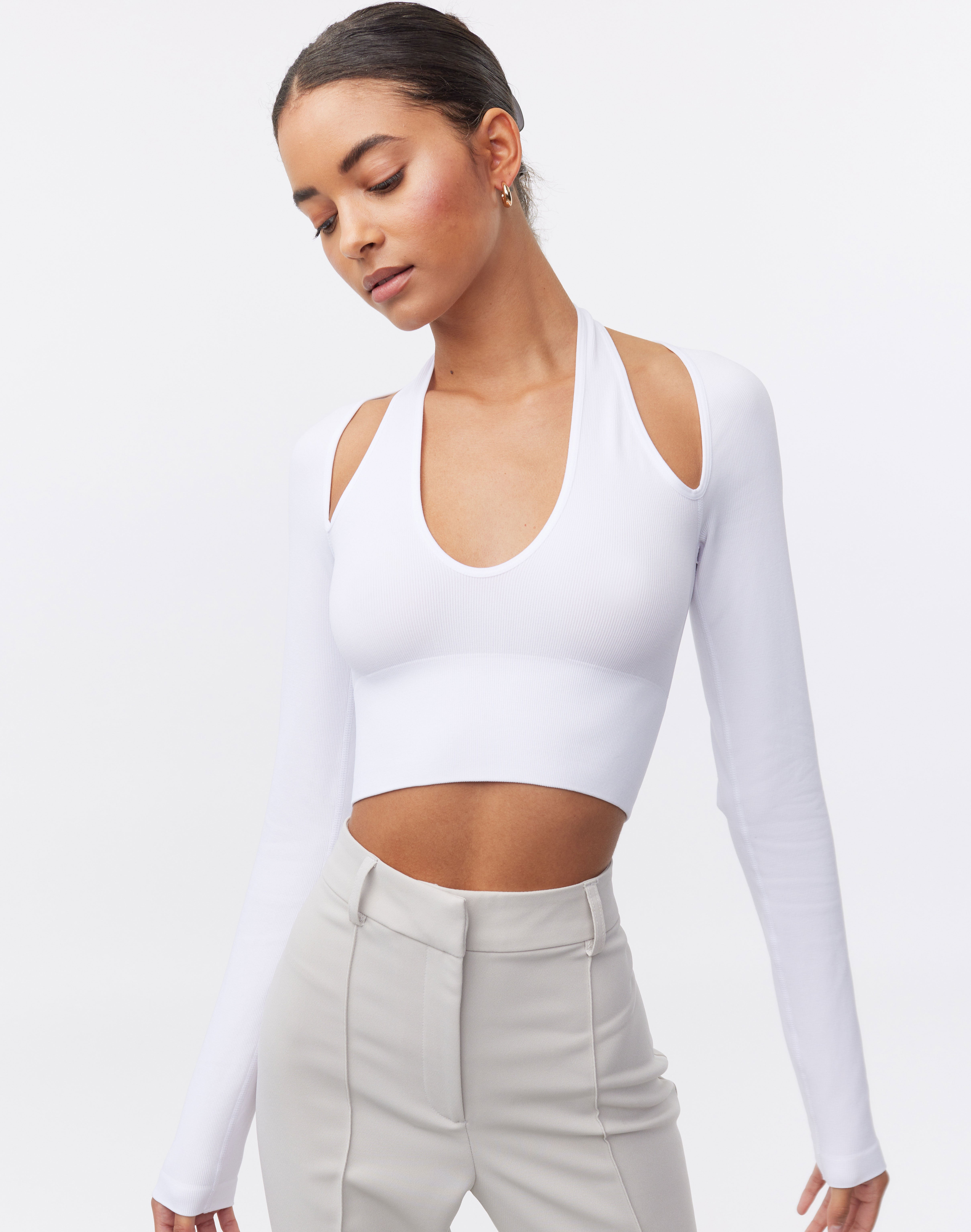 Recycled Cut Out Halter Seamless Long 