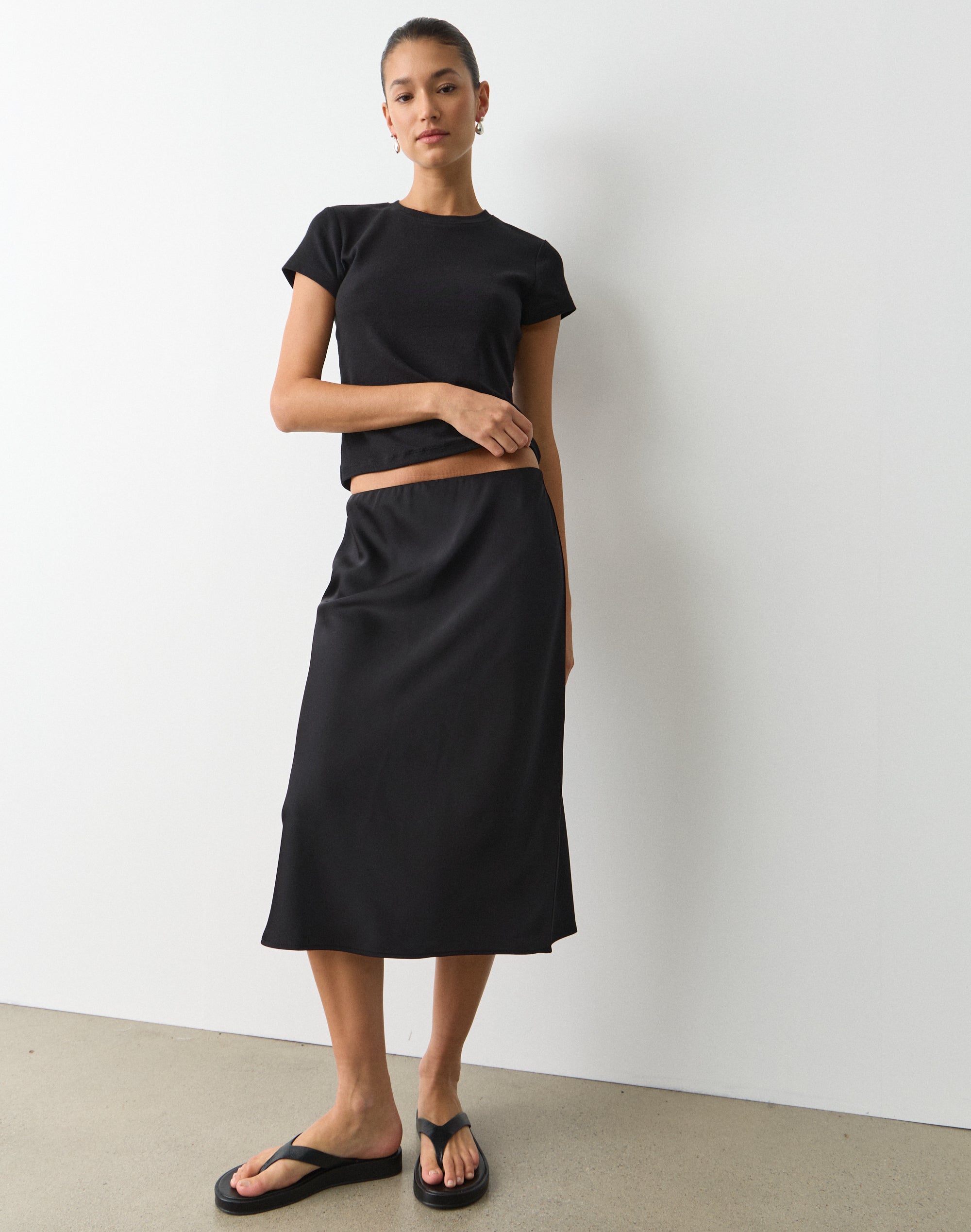 Satin Midi Black Midi Skirt Size 16 Satin Midi Skirt