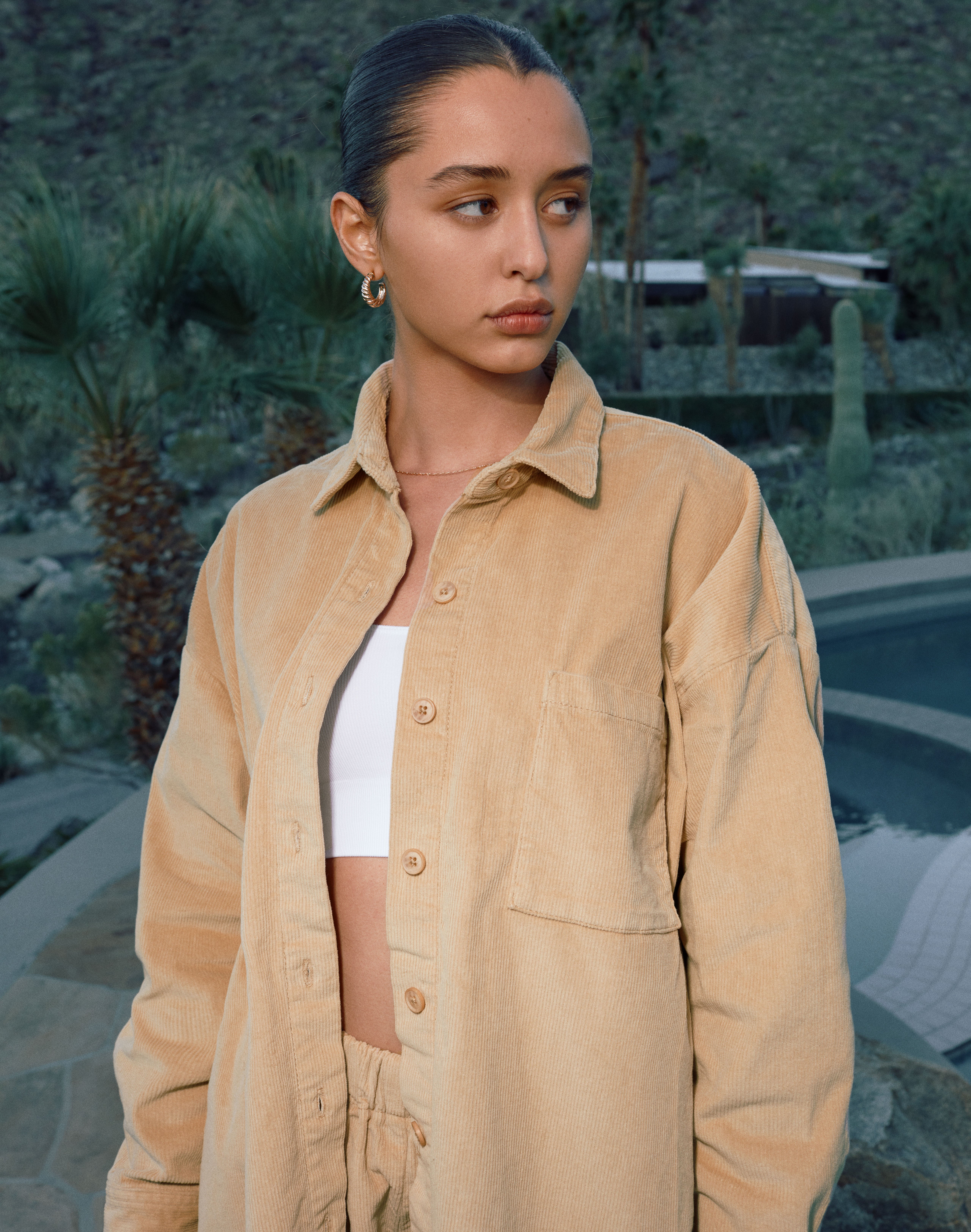 Recycled Cord Super Oversized Shirt in 