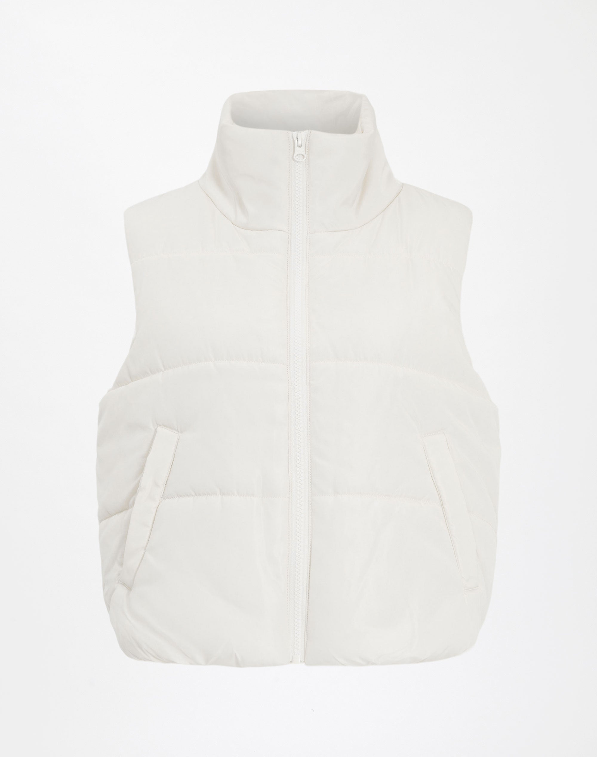 cream puffy vest