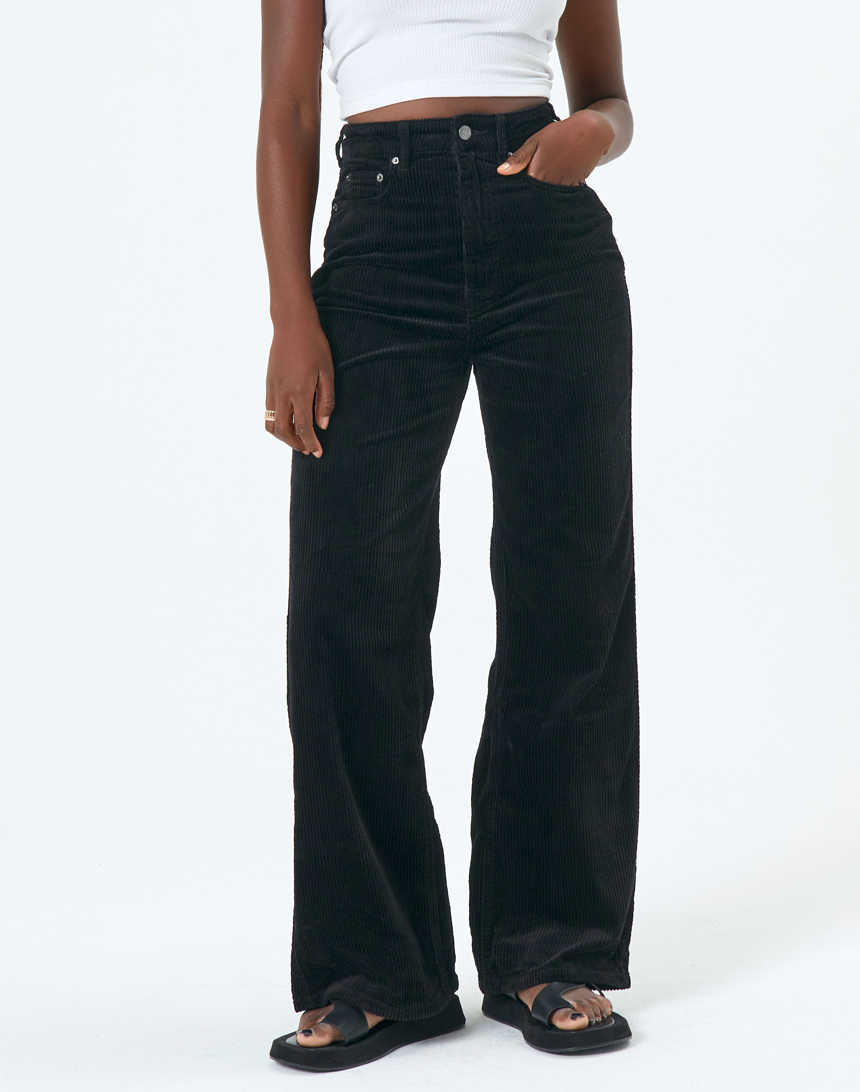 Recycled Cord High Rise Puddle Pant in 