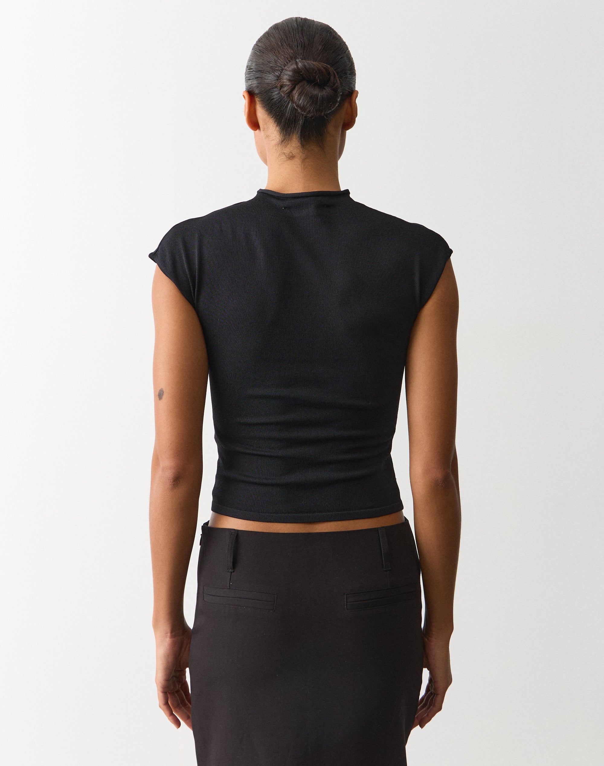 Cut Out Knit Top in Black | Glassons AU