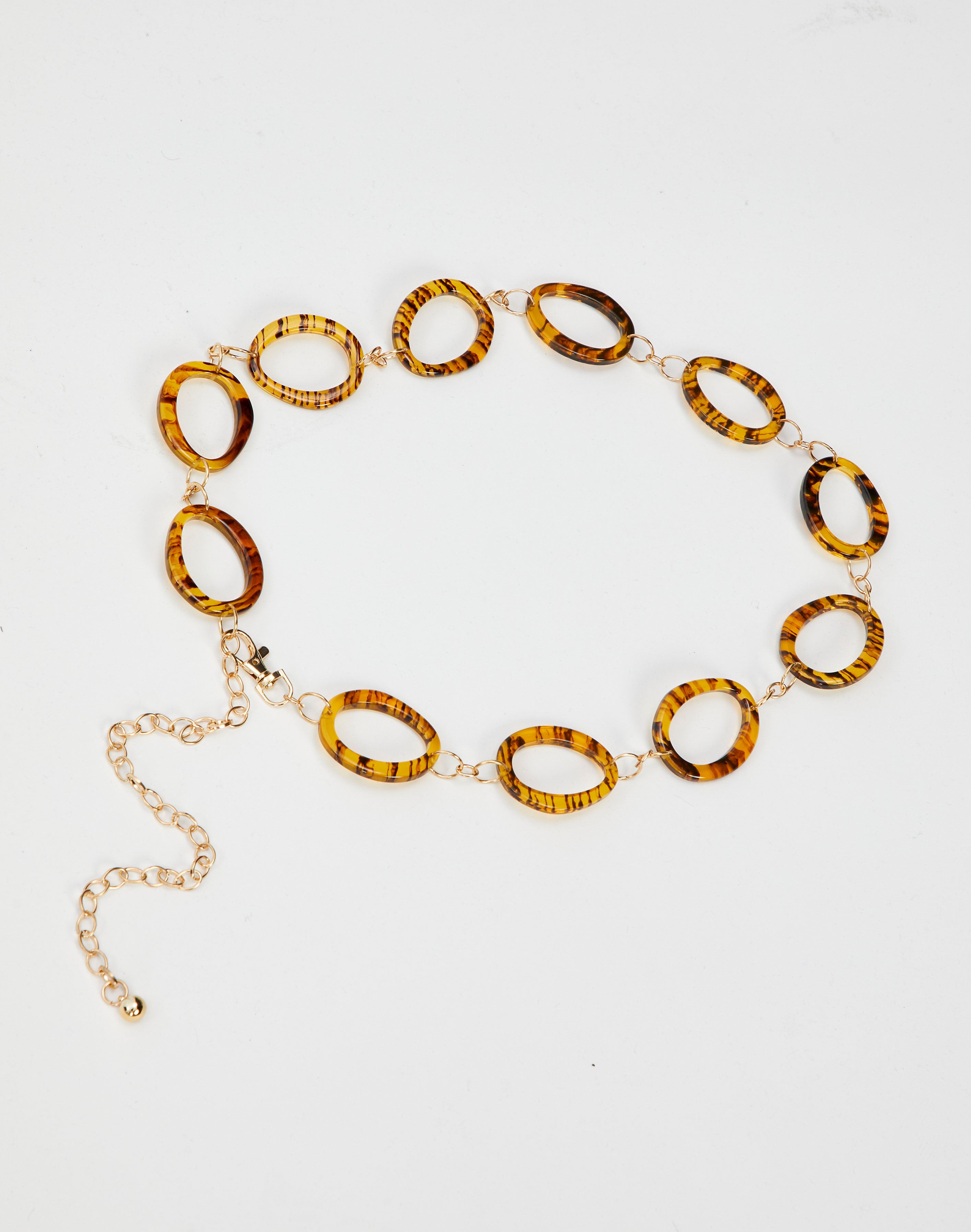 Hoop Linked Chain Belt in Brown | Glassons