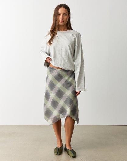 Print Handkerchief Midi Skirt