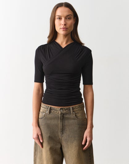 Cross Over Short Sleeve Top