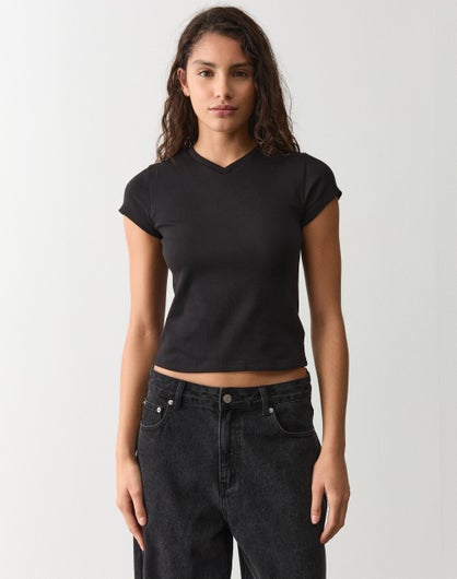 Cotton V Neck Tee