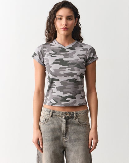 Cotton V Neck Tee