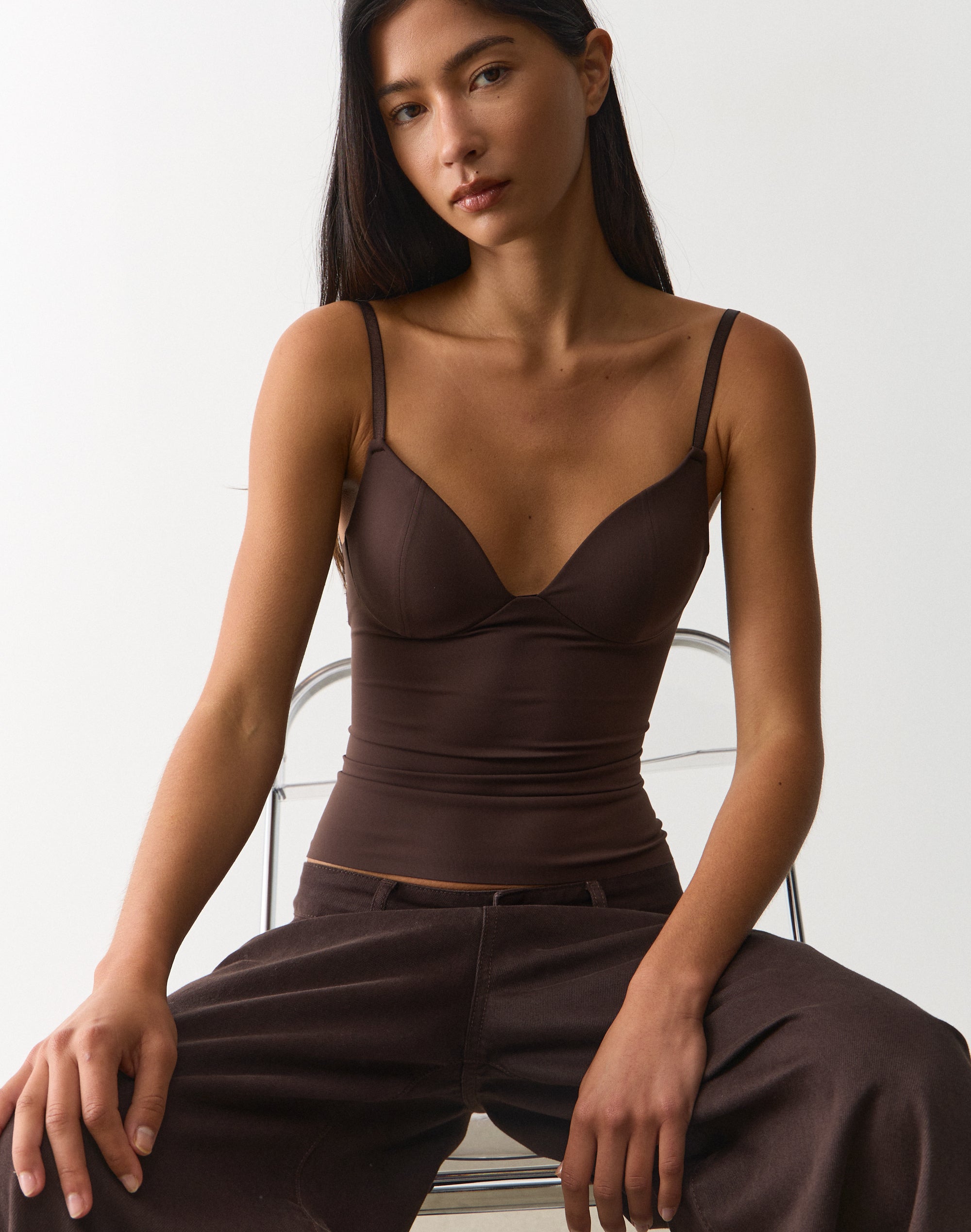 Soft Sculpt Bra Cami Top in Brown To Earth | Glassons US