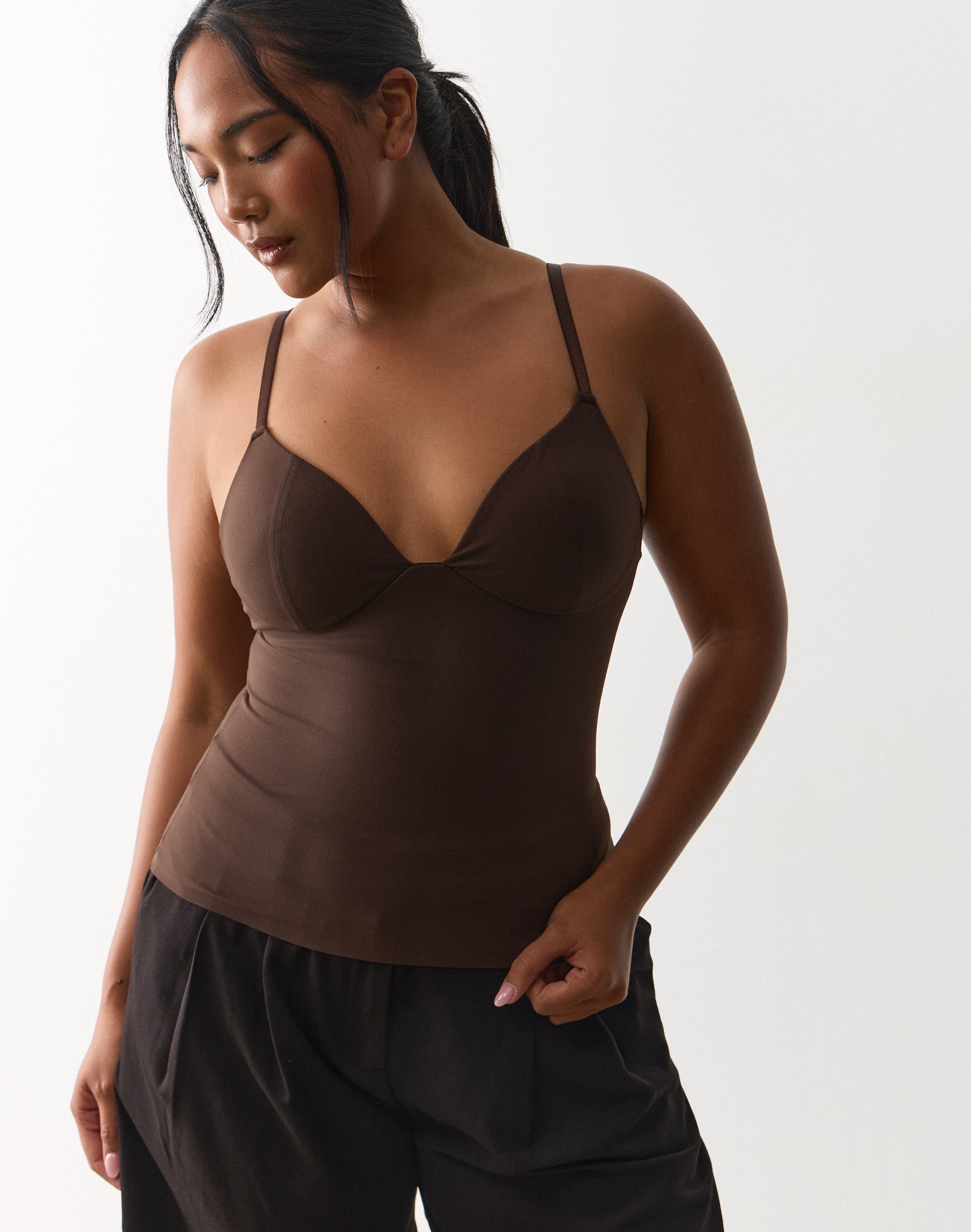 Soft Sculpt Bra Cami Top in Brown To Earth | Glassons US