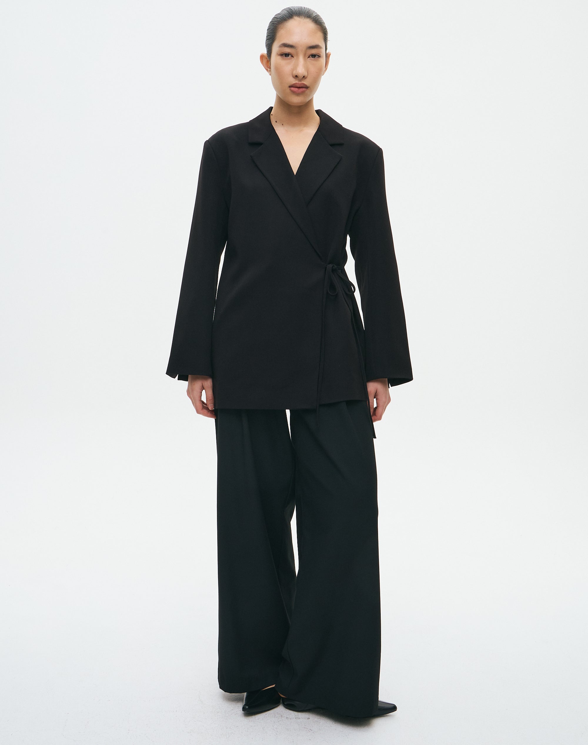 Blazer Glassons Linen Pants Tie Waist Linen Blend Pant In Black