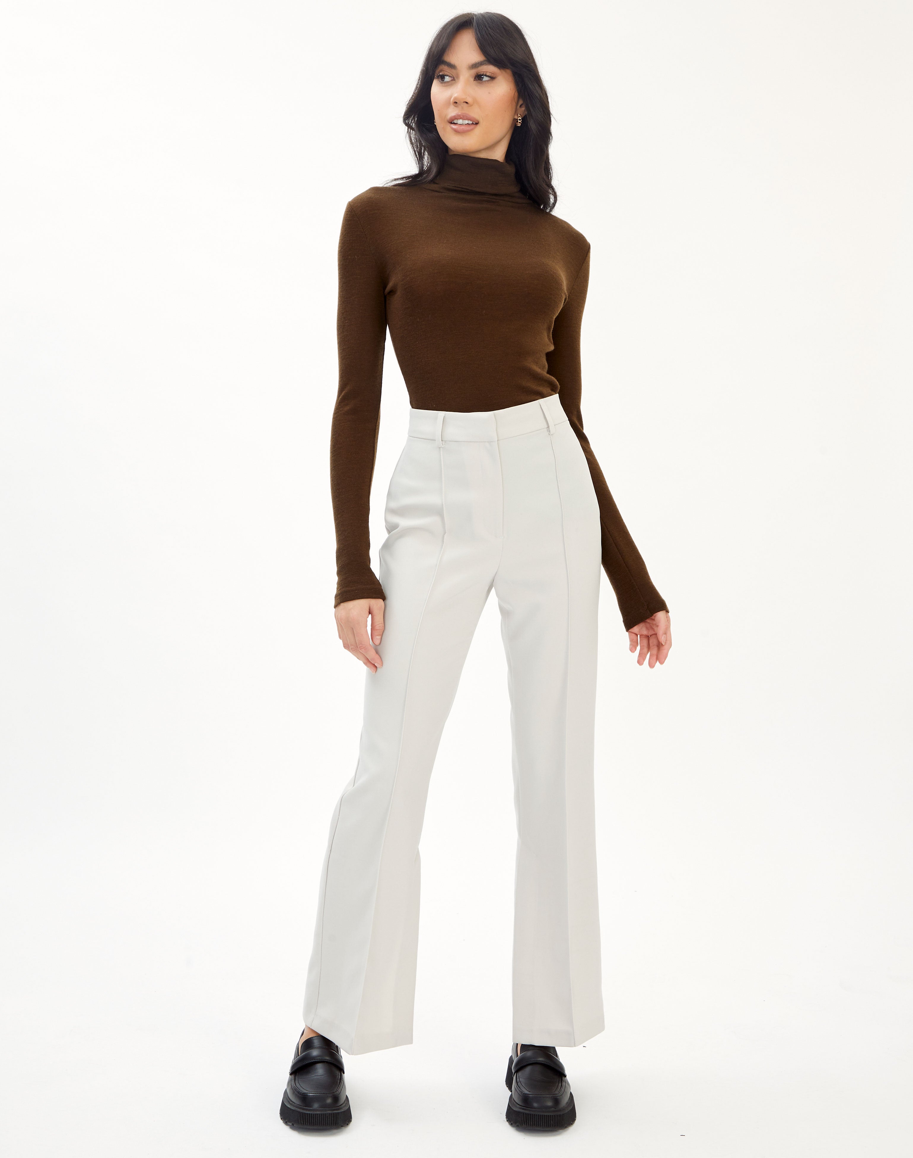 100% Merino Turtleneck Long Sleeve Top 