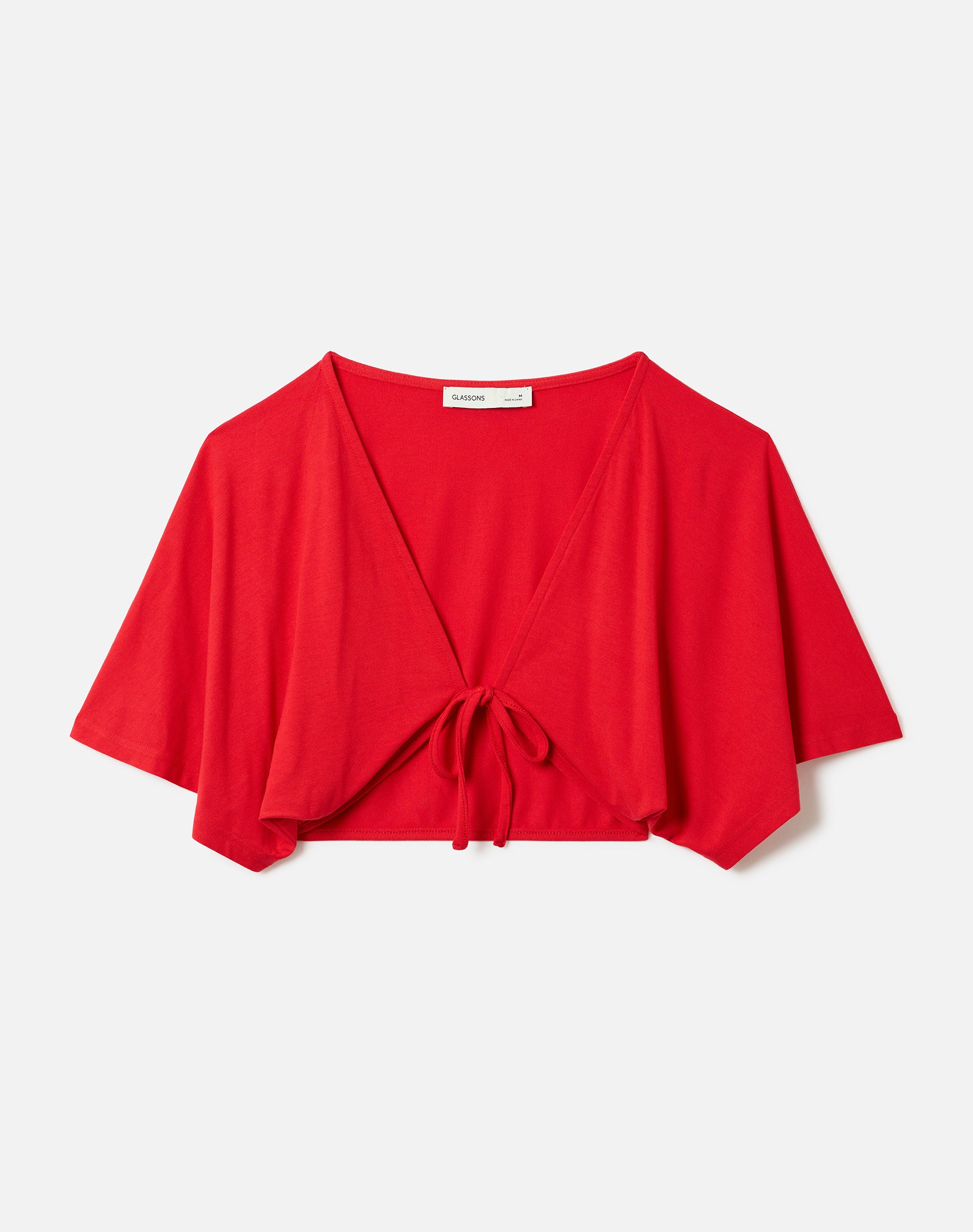 Short Sleeve Crop Tie Top in Salsa Slay | Glassons US