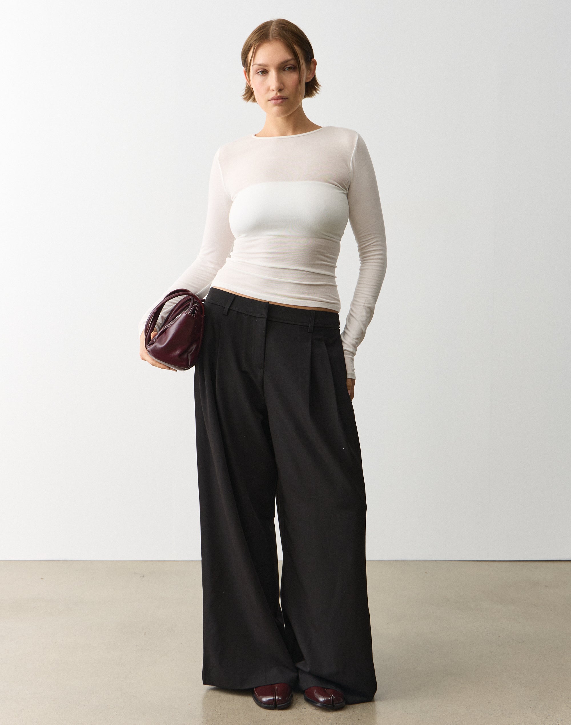 Cotton Low Rise Tie Waist Pant in Inkognito | Glassons US