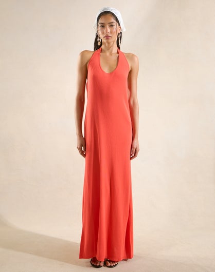 Halter Knit Maxi Dress