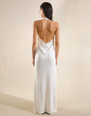 glassons backless dress GLASSONS Blue Backless Maxi Dress Circular Clothing Co